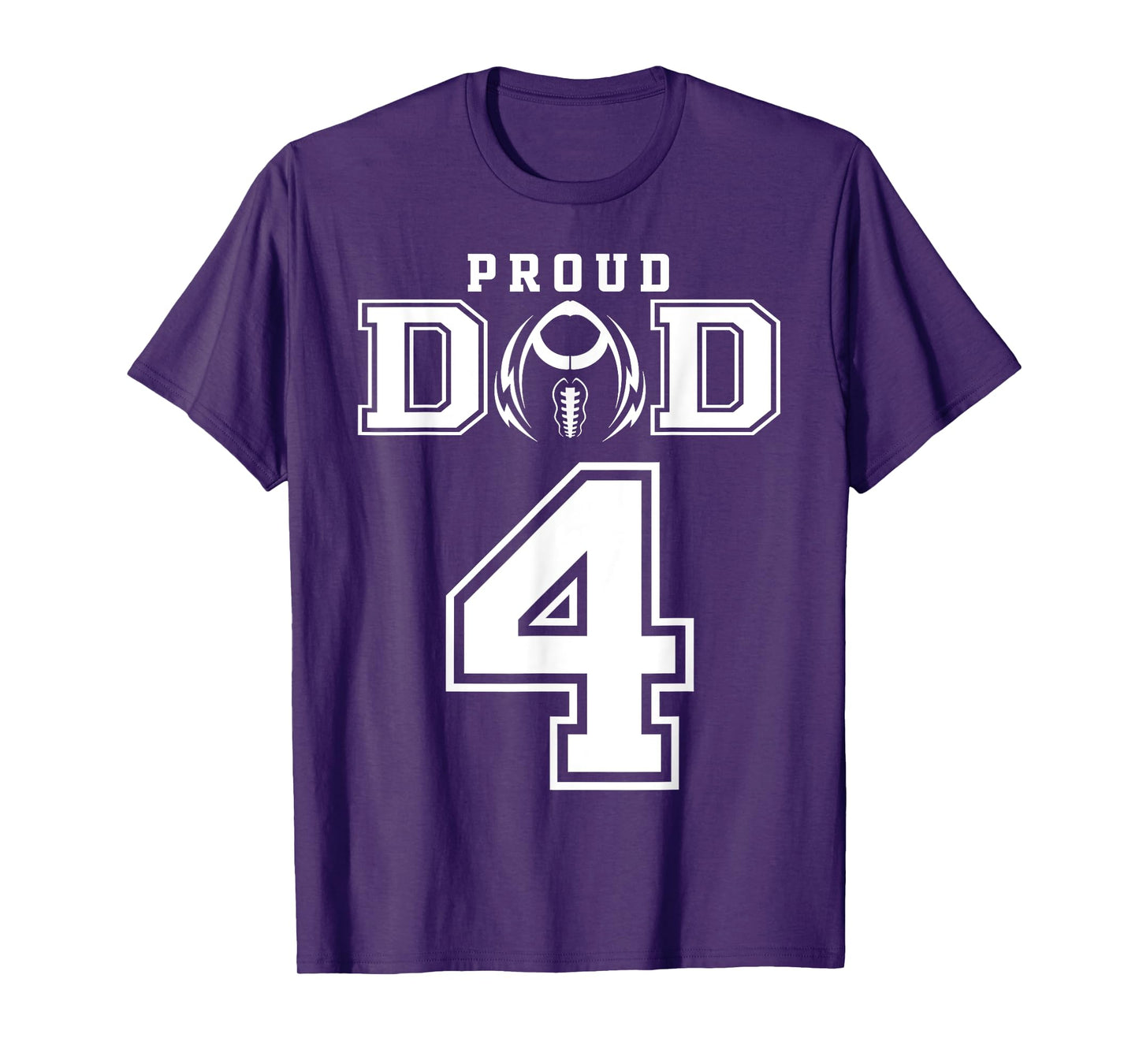 Custom Proud Football Dad Number 4 Personalized For Men T-Shirt