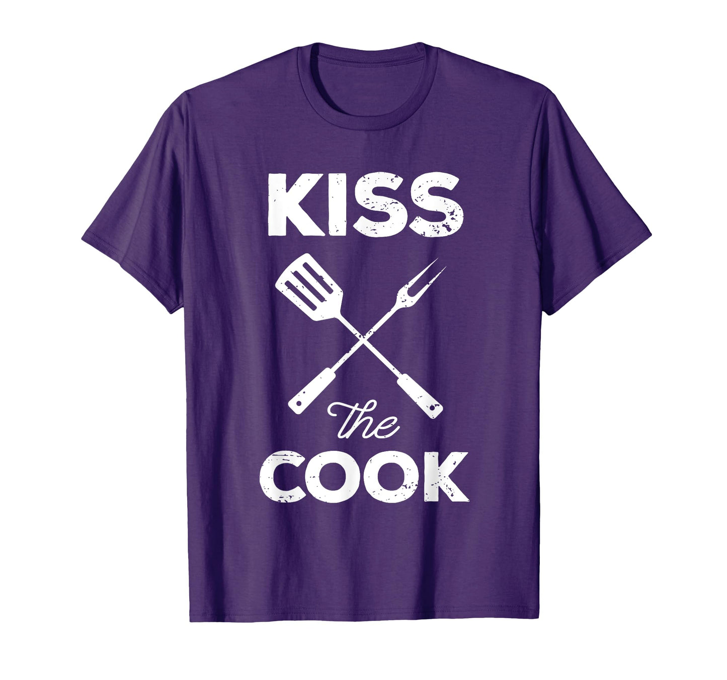 Kiss The Cook Funny BBQ Chef Dad T-Shirt