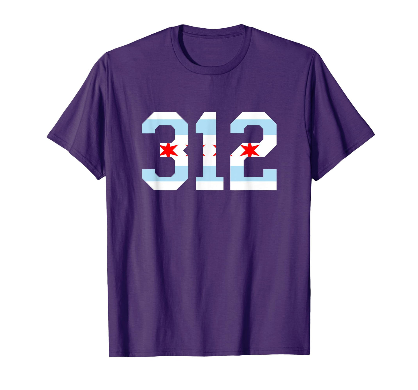312 Chicago Flag Area Code City Pride T-Shirt