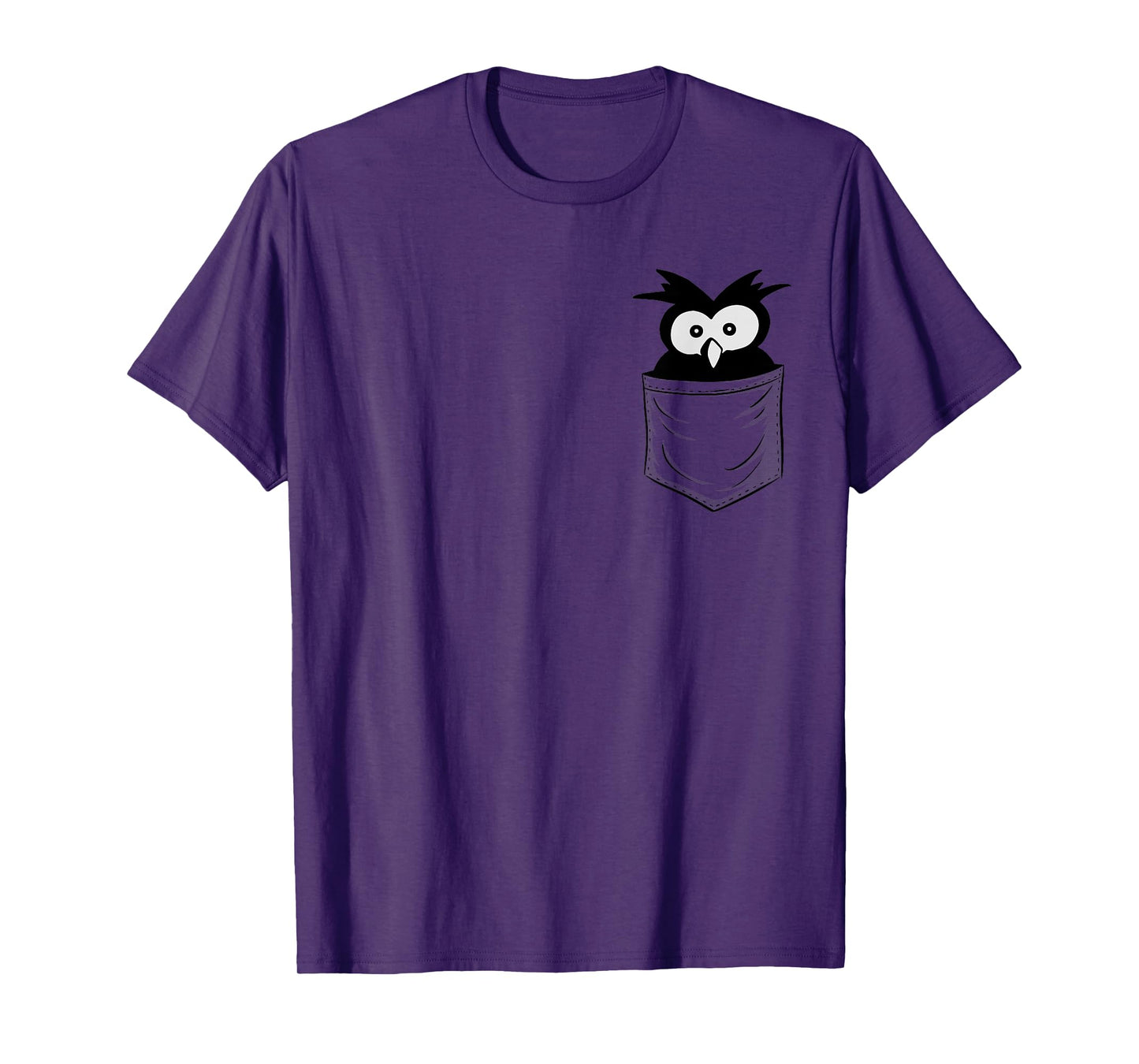 Cute Staring Big Eyes Owl in Your Pocket Owl-Lovers T-Shirt