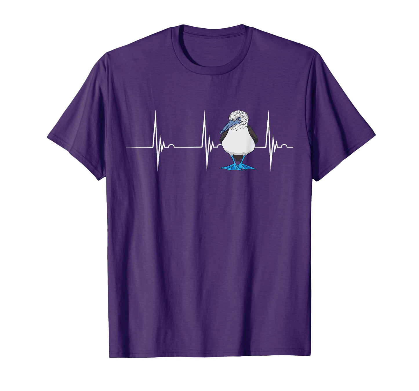 Boobies Bird Lover Heartbeat ECG Pulse Blue-Footed Boobies T-Shirt