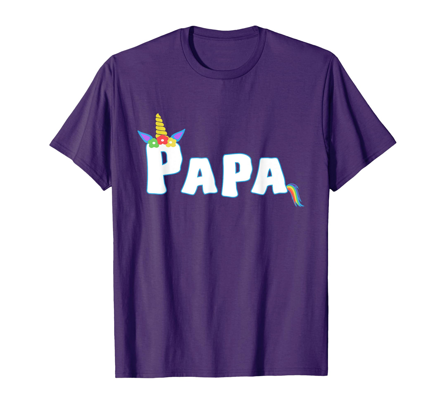 Unicorn Birthday Girl Funny Papa Grandpa Family T-Shirt