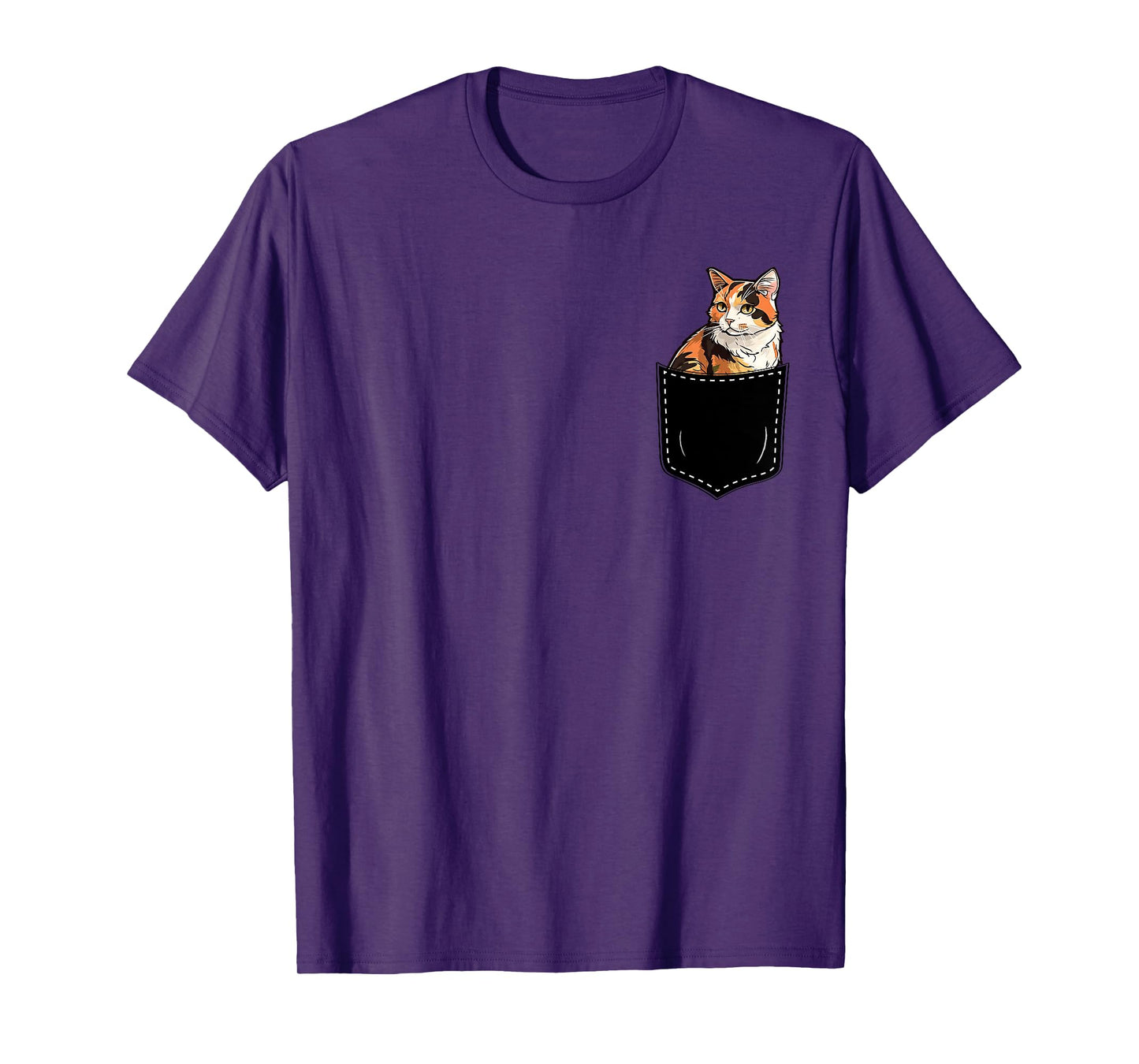 Calico Cat Kitten in Pocket Cute Calico Cat Lovers T-Shirt for Men Women Girls Kids