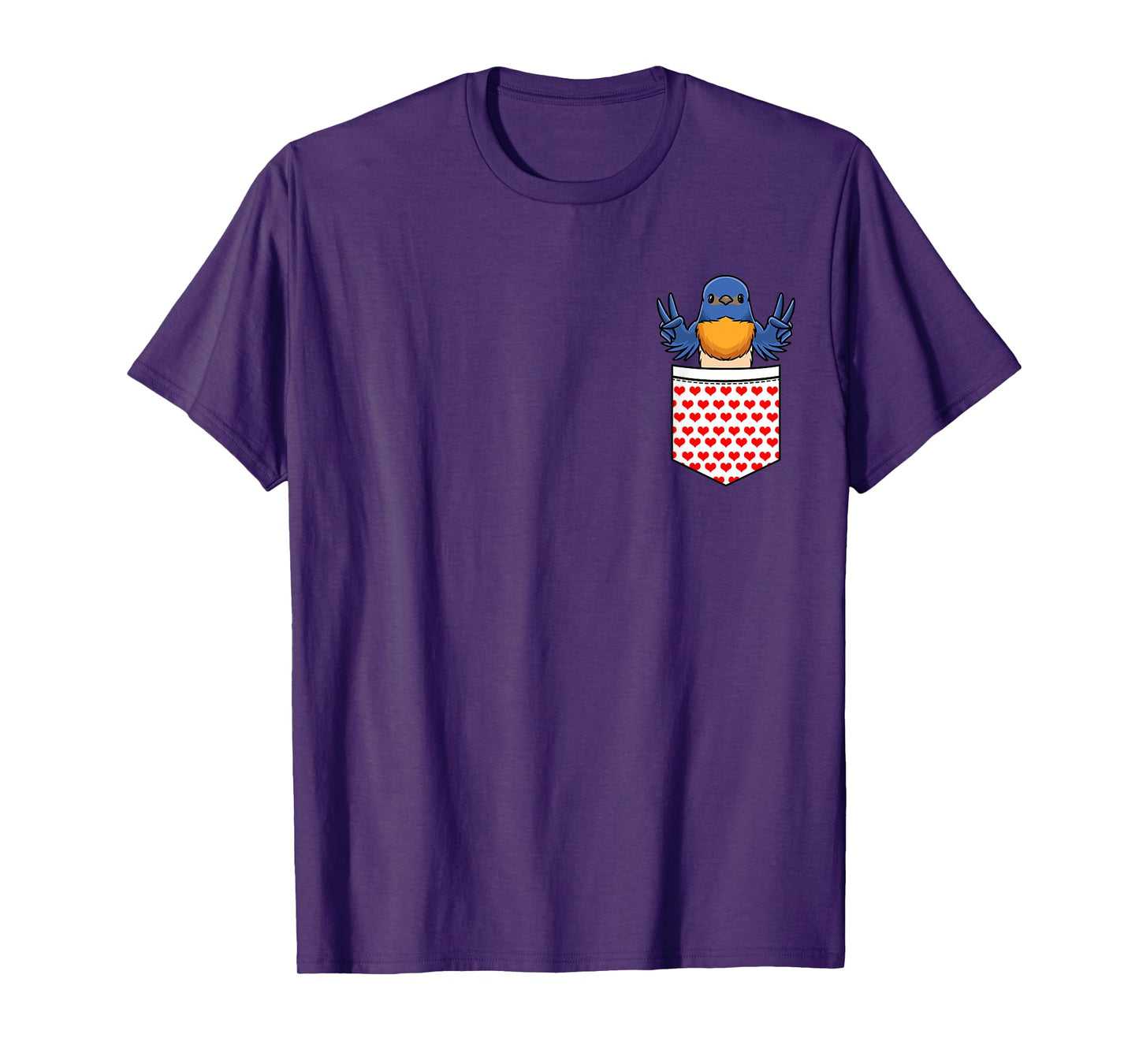Bluebird Bird In Pocket T-Shirt