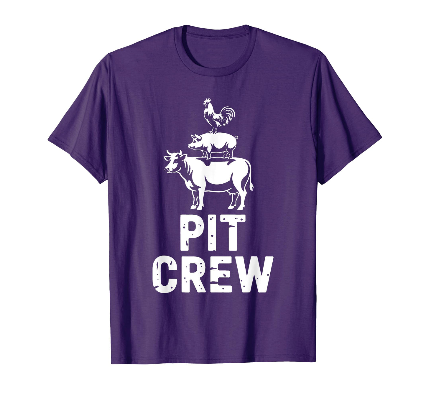 Pit Crew Funny BBQ Meat Stack Cow Pig Chicken Grilling T-Shirt