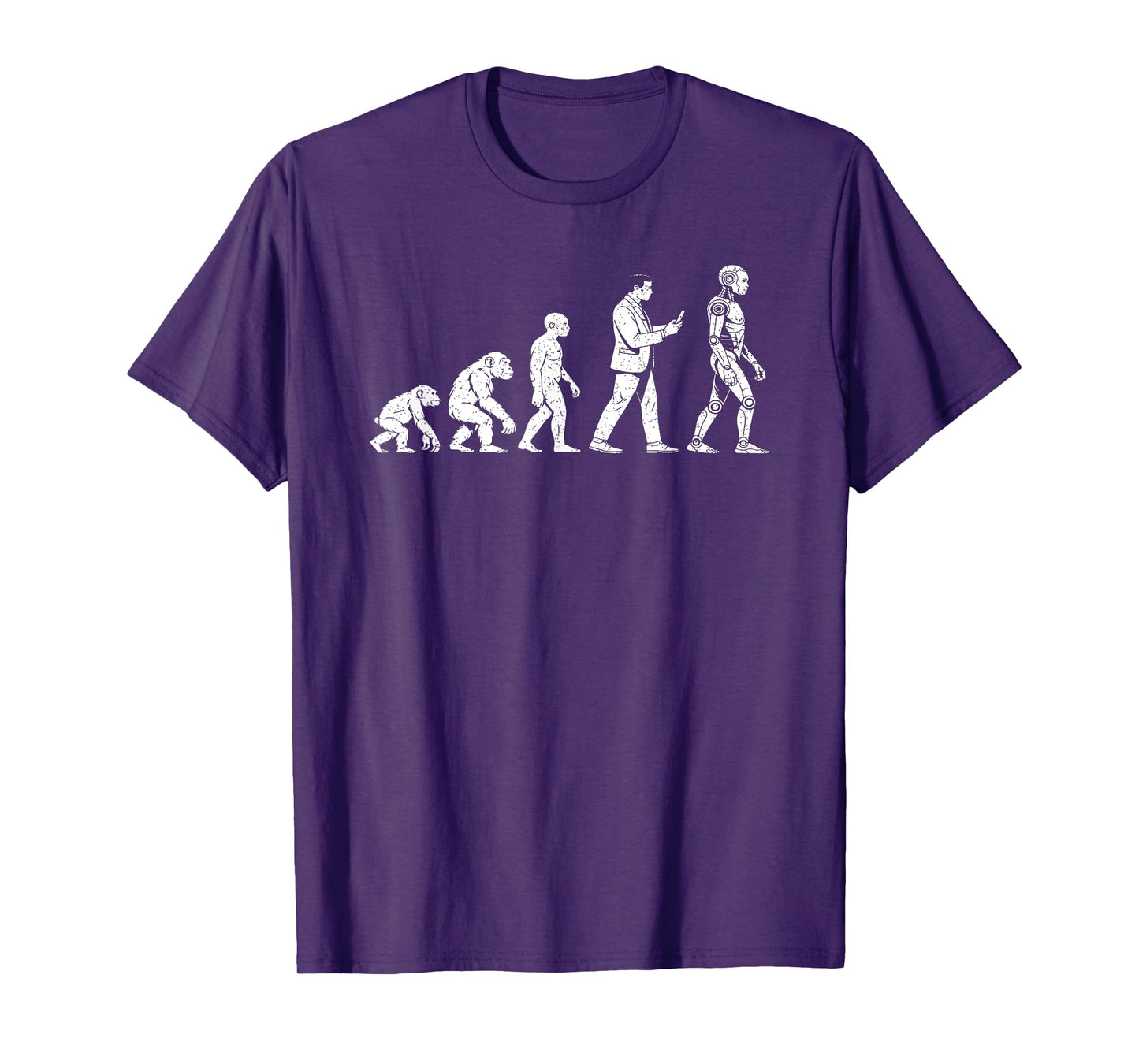 Funny Human Evolution to Robot AI Sarcastic Tech Geek T-Shirt