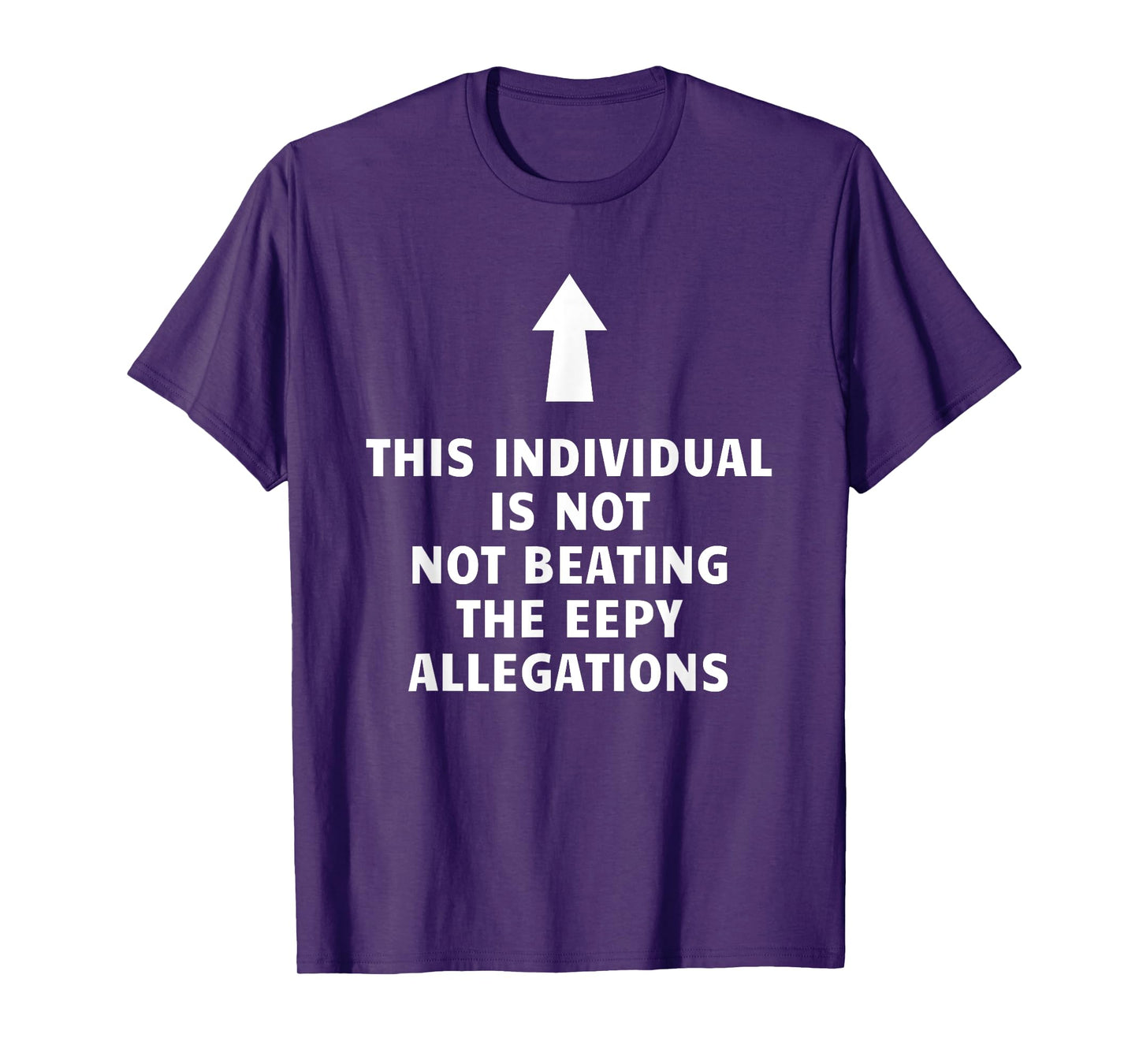 Feisty Unicorn Designs - Silly Collection This Individual Is Not Beating The Eepy Allegations Funny T-Shirt, Small, Black