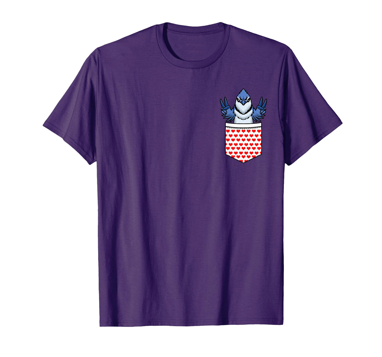 Blue Jay Bird Cyanocitta Cristata In Pocket T-Shirt