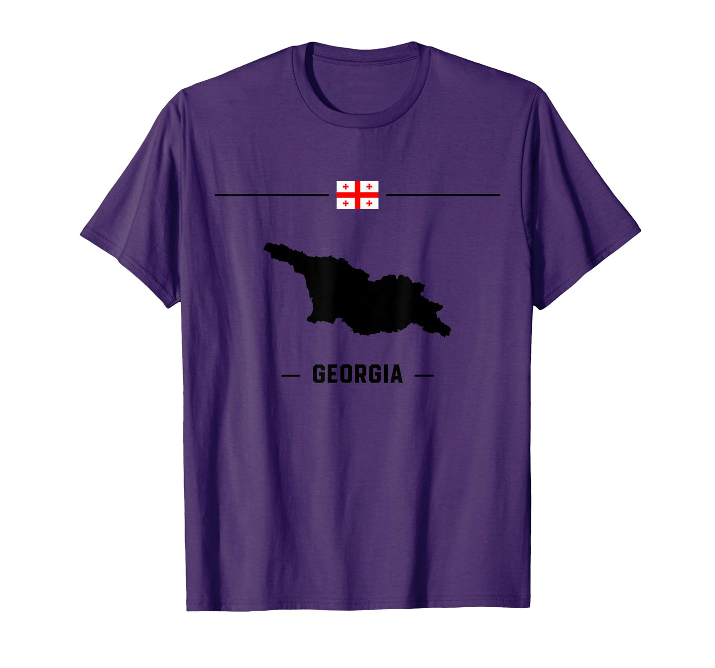 Georgian flag with map and name of the country Georgia T-Shirt