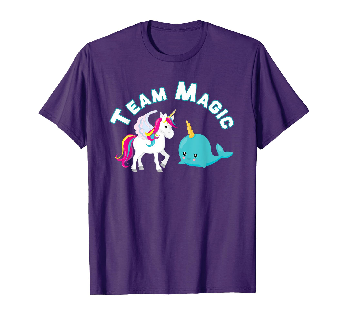 Cute Unicorn Shirt Rainbow Team Magic Narwal Whale T-Shirt