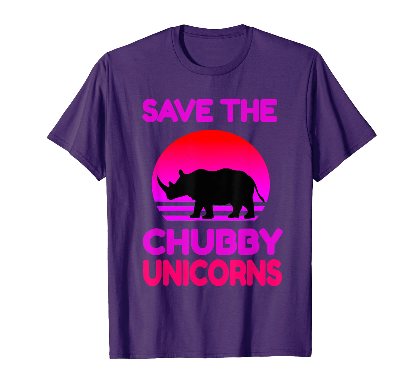 Save The Chubby Unicorns Retro Style Rhino T-Shirt