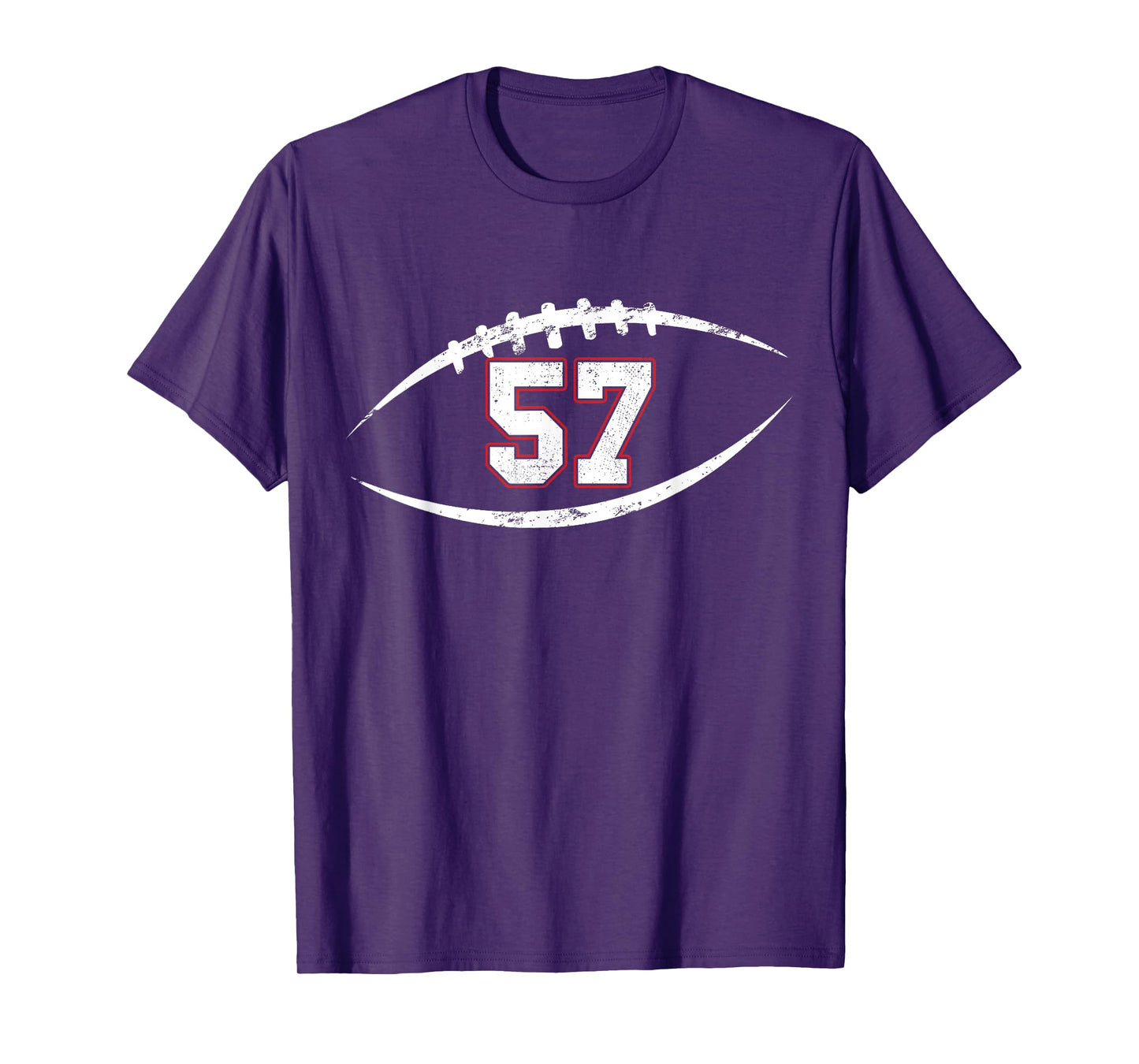 57 Number Vintage Football Player 57 Lucky Number Birthday T-Shirt