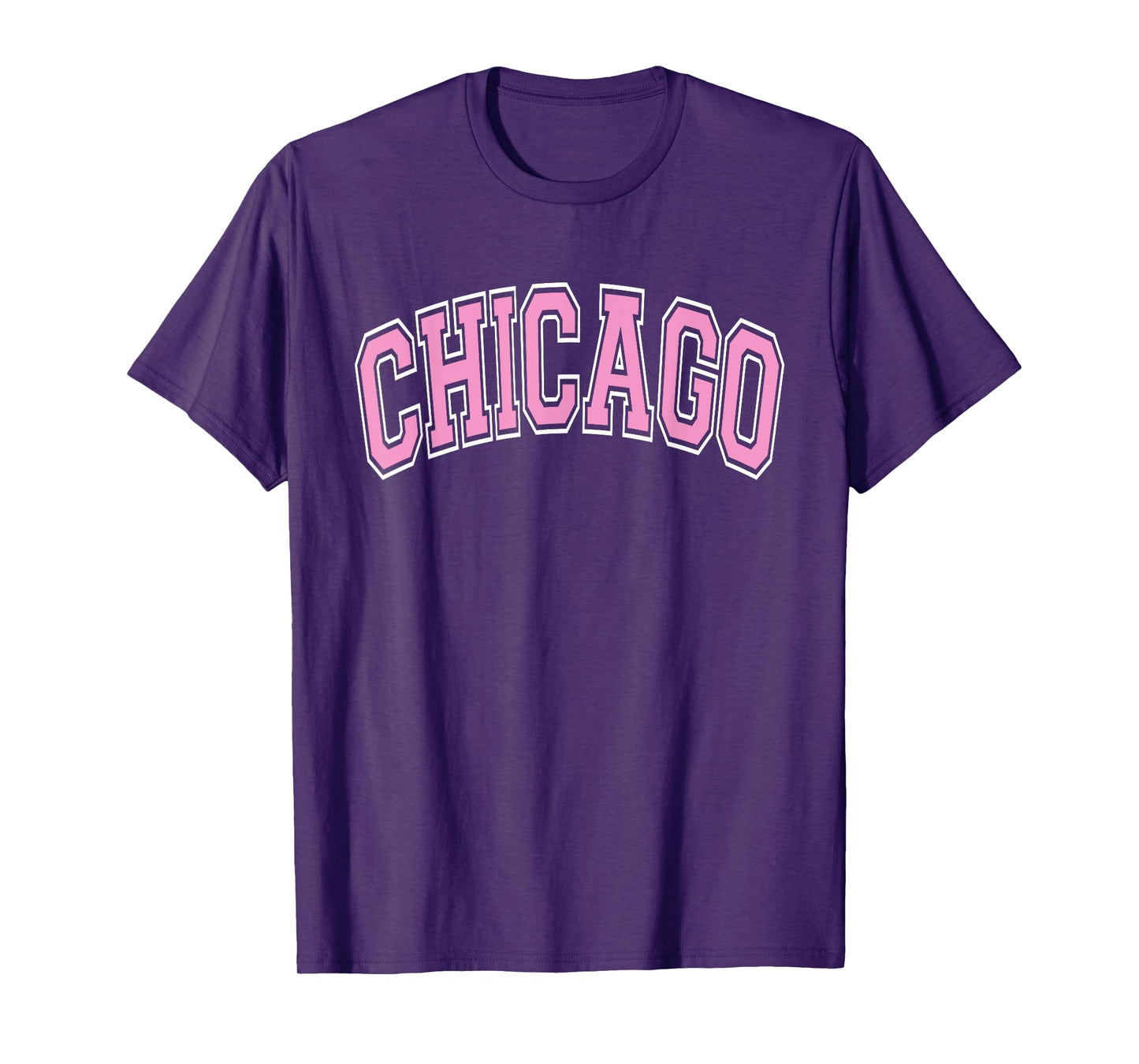 Chicago Arched Pink Text T-Shirt