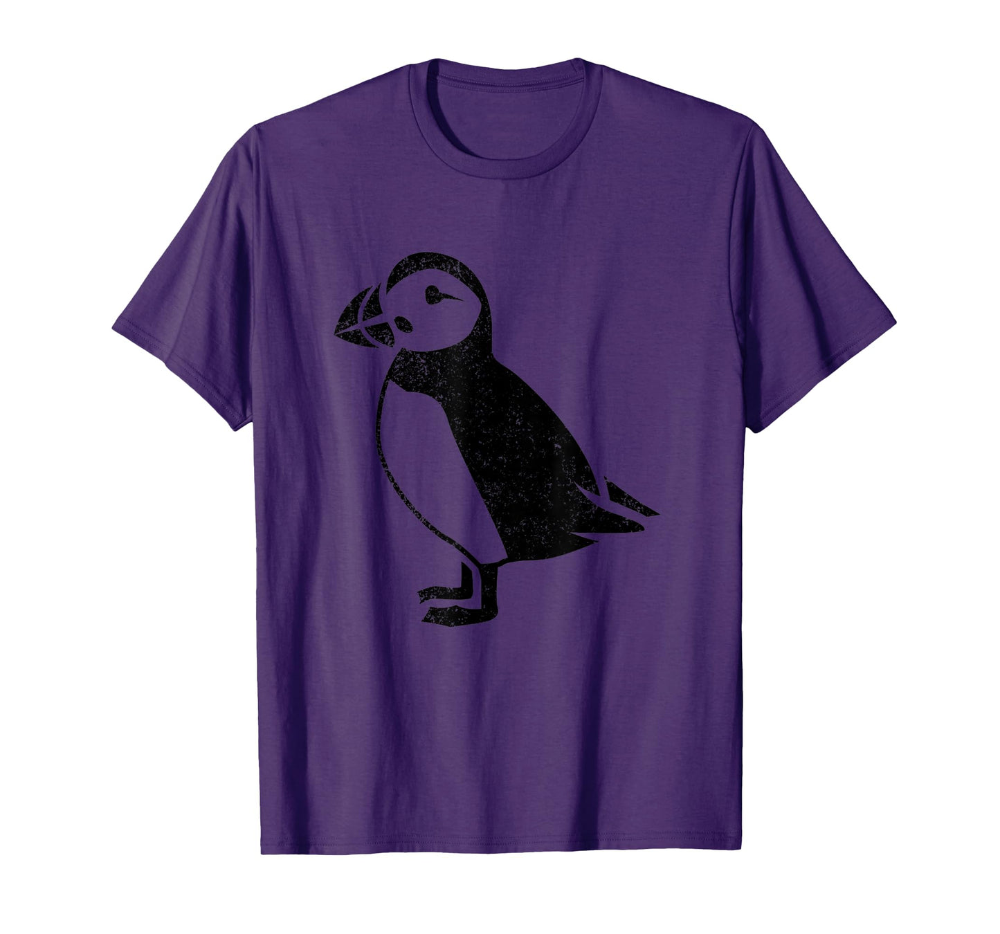 Puffin Iceland Distorted Cute Bird Black Graphic Gift T-Shirt
