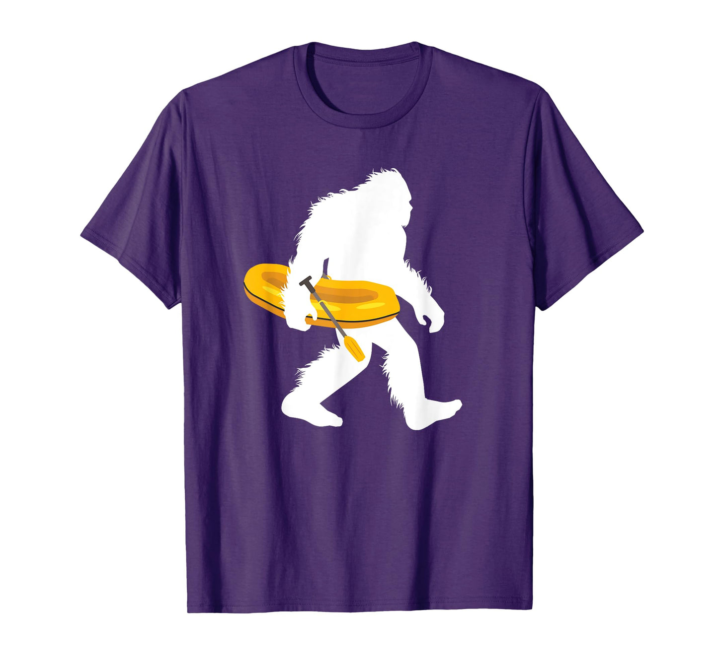 Bigfoot Carrying Rafting Boat Tubing Sasquatch With Raft T-Shirt