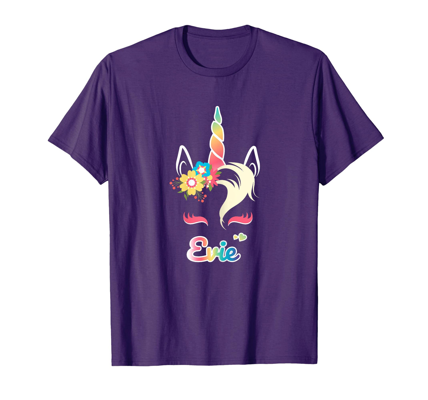 Rainbow Unicorn Evie Shirt Custom Name Gift for girls