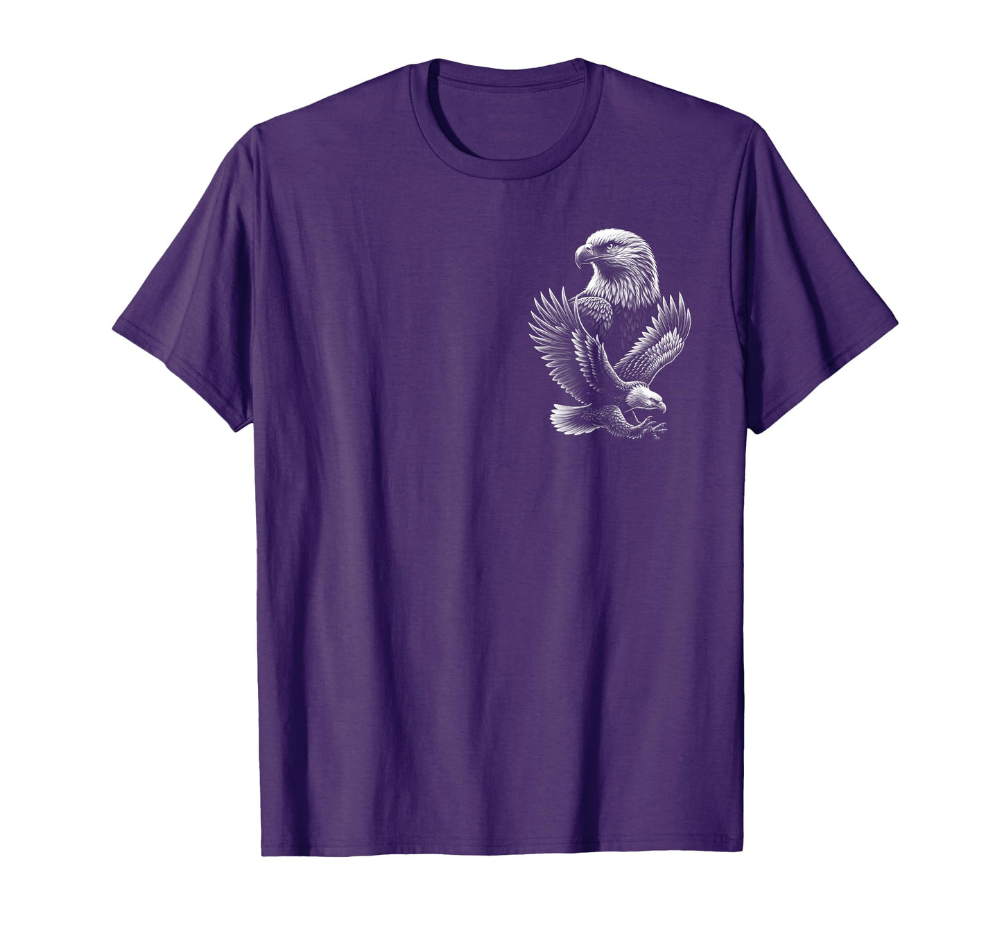 Cool Eagle in Flight and Proud Pose Portrait on Chest T-Shirt