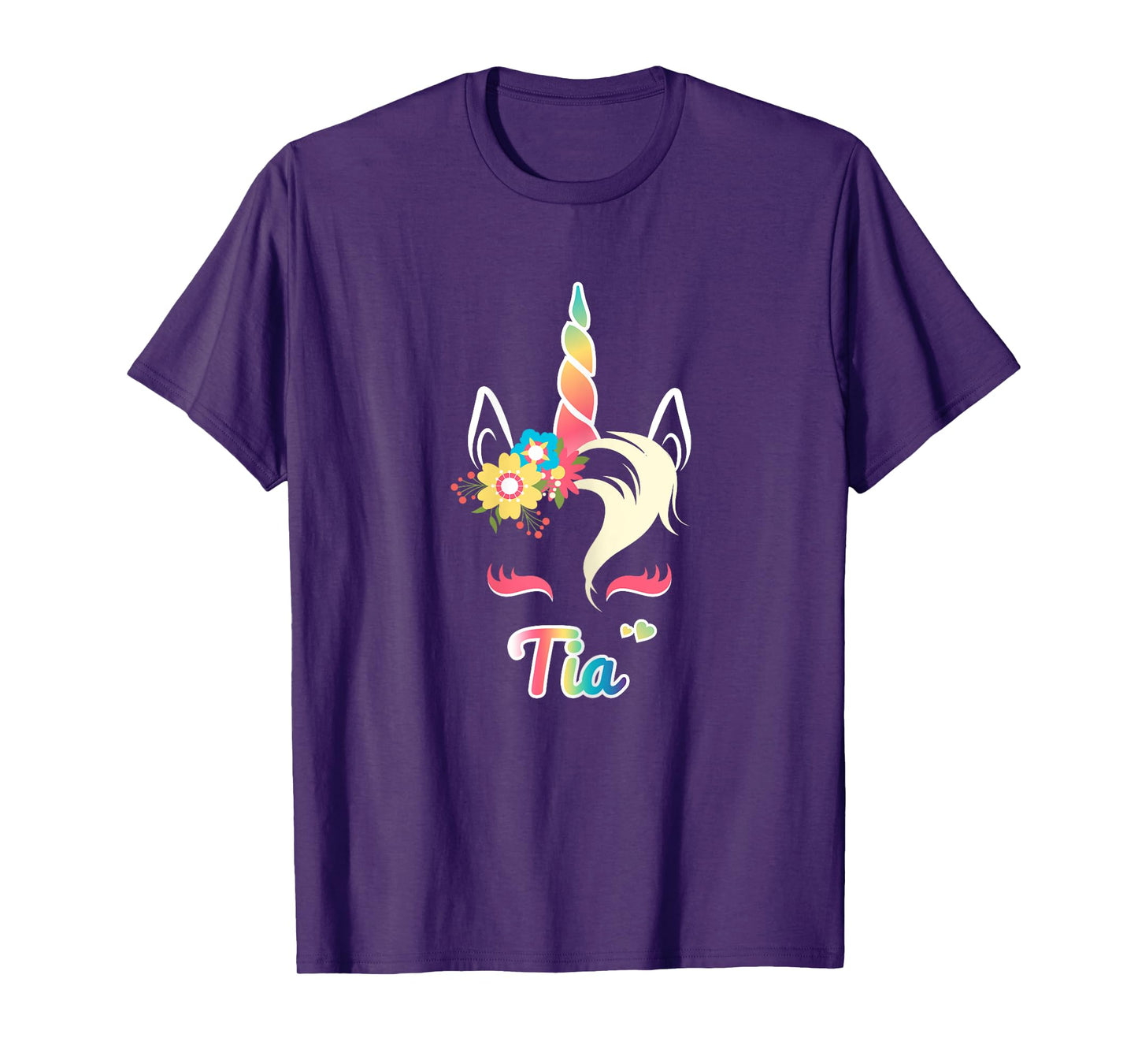 Rainbow Unicorn Tia Shirt Custom Name Gift for girls