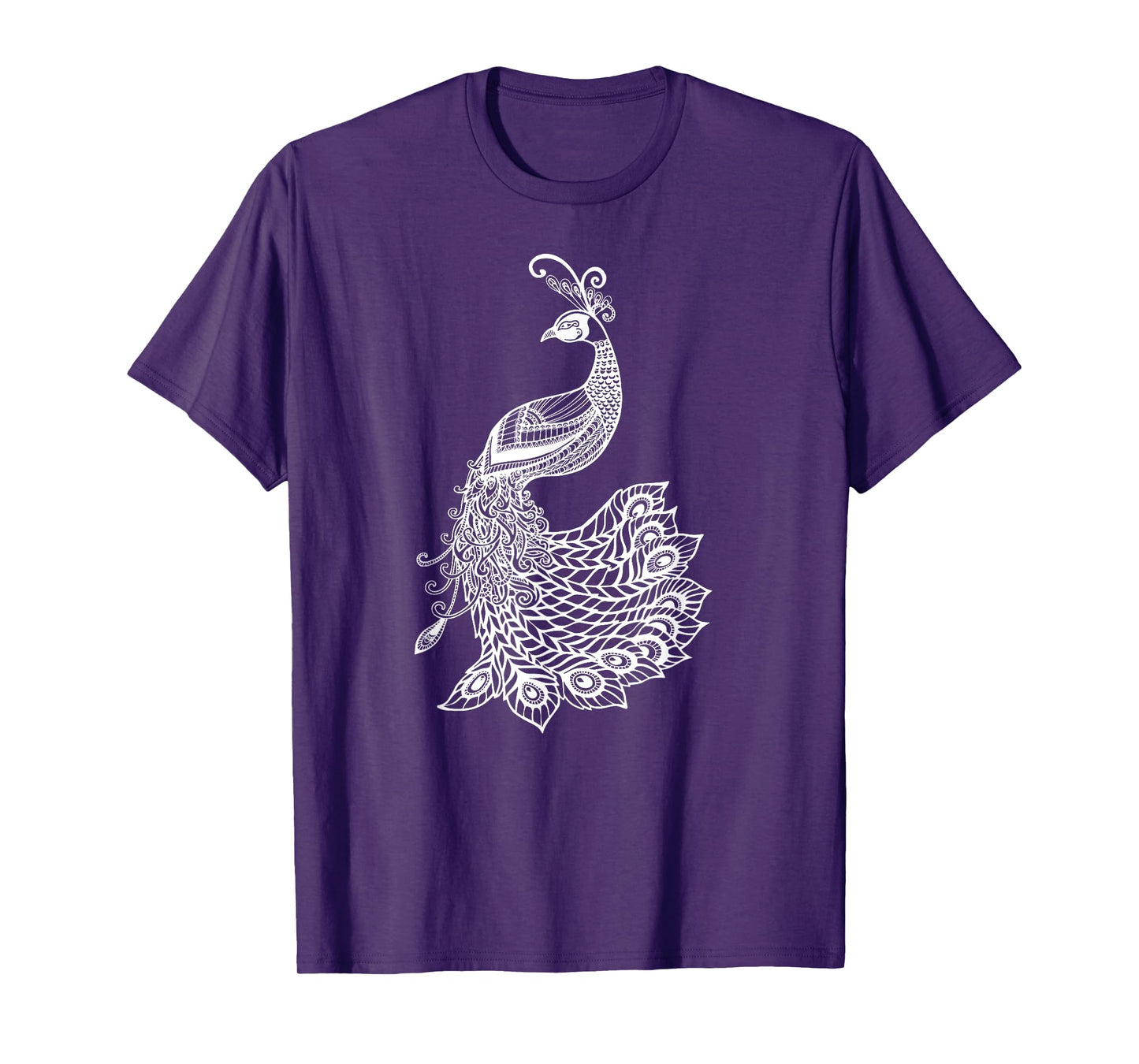 Womens & Girls Beautiful Mandala Art Bird Peacock Lover T-Shirt