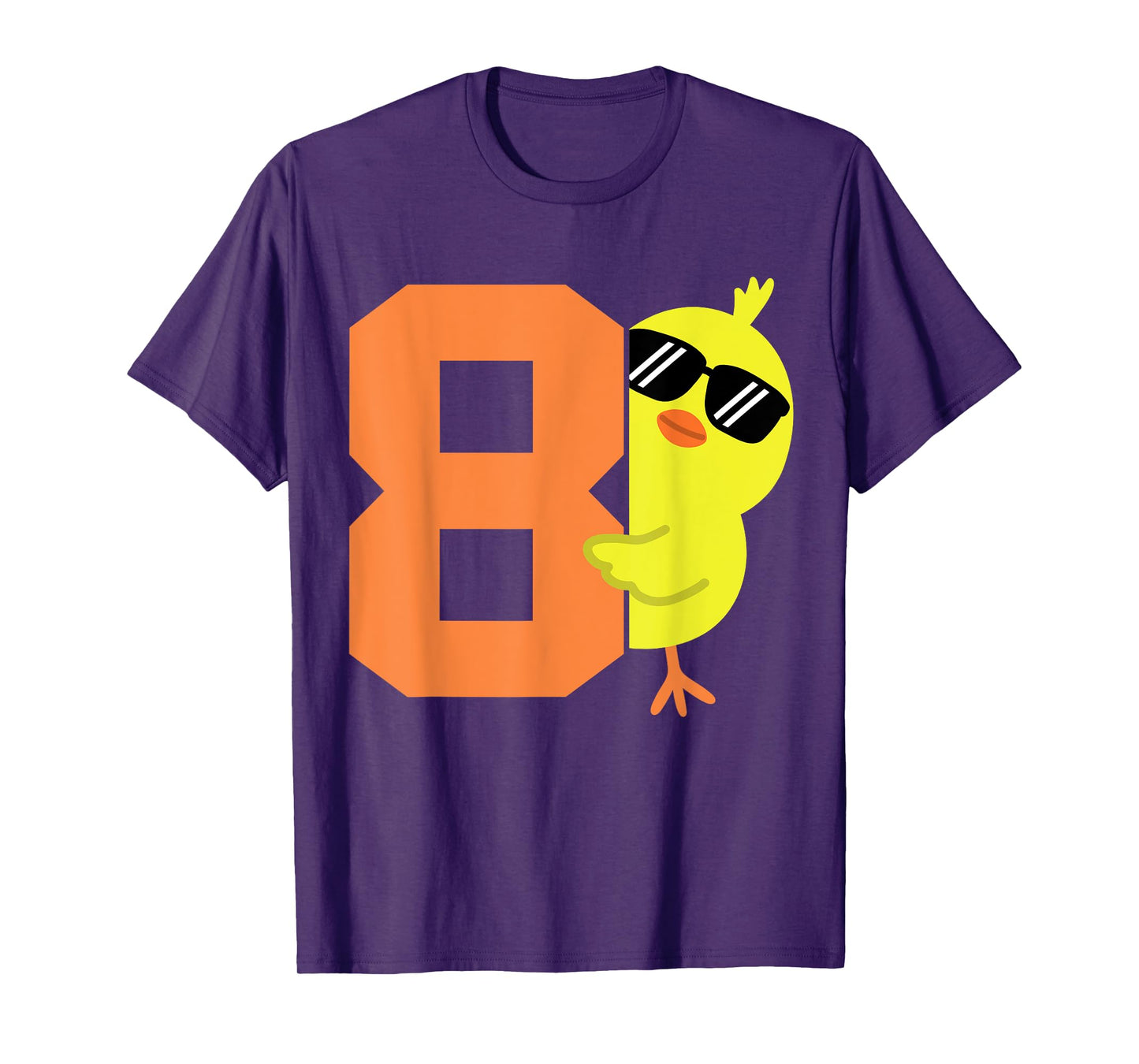 Kids 8th Birthday Chicken Themed Cute 8 Year Old Boys Chick T-Shirt