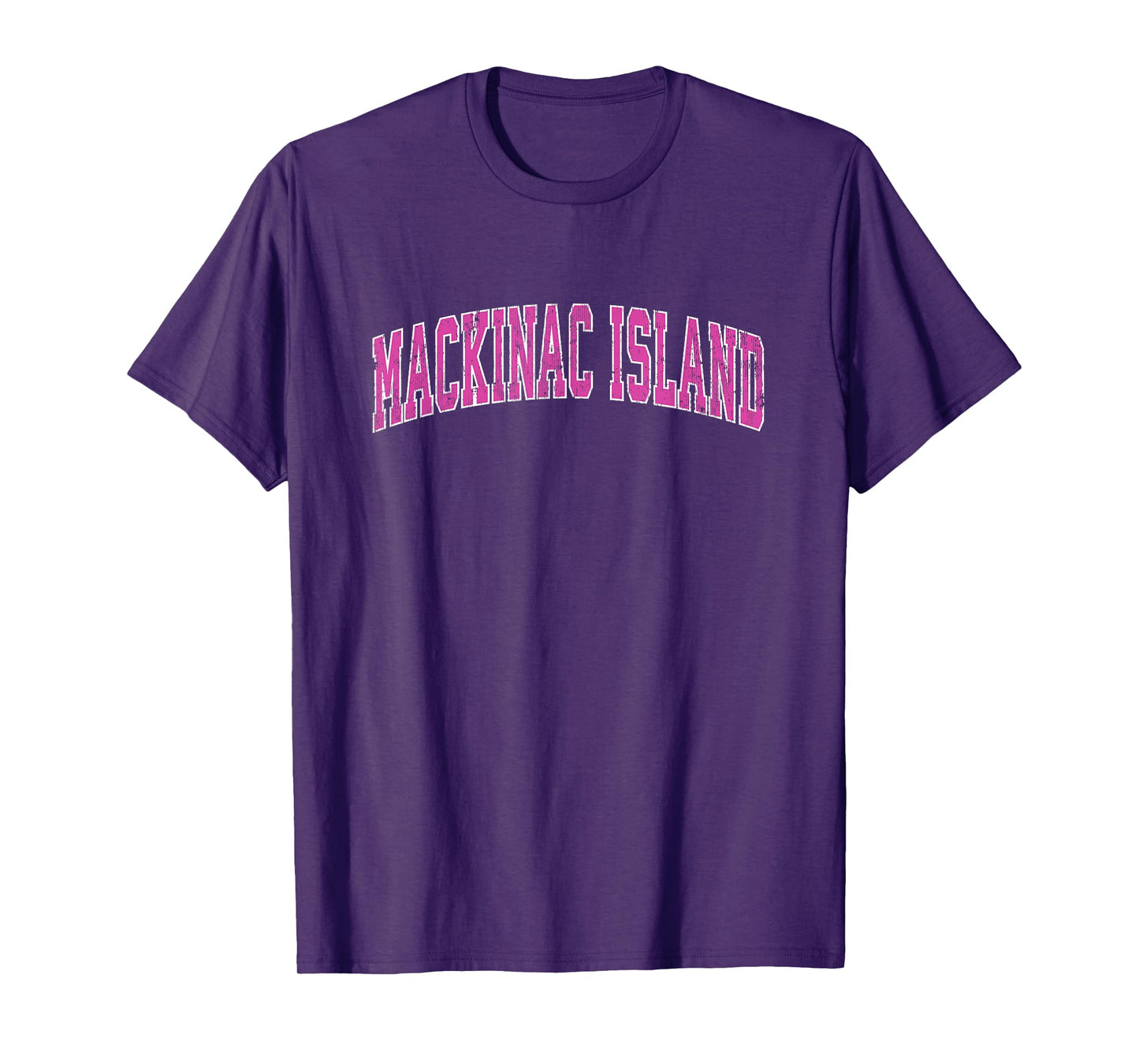 Mackinac Island Michigan MI Vintage Sports Design Pink Desig T-Shirt