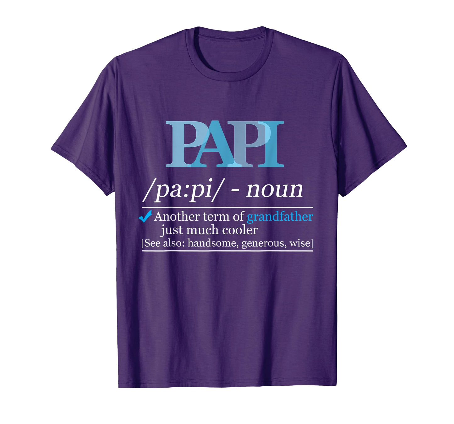 Definition Papi Funny Grandpa Dad Fathers Day Christmas T-Shirt