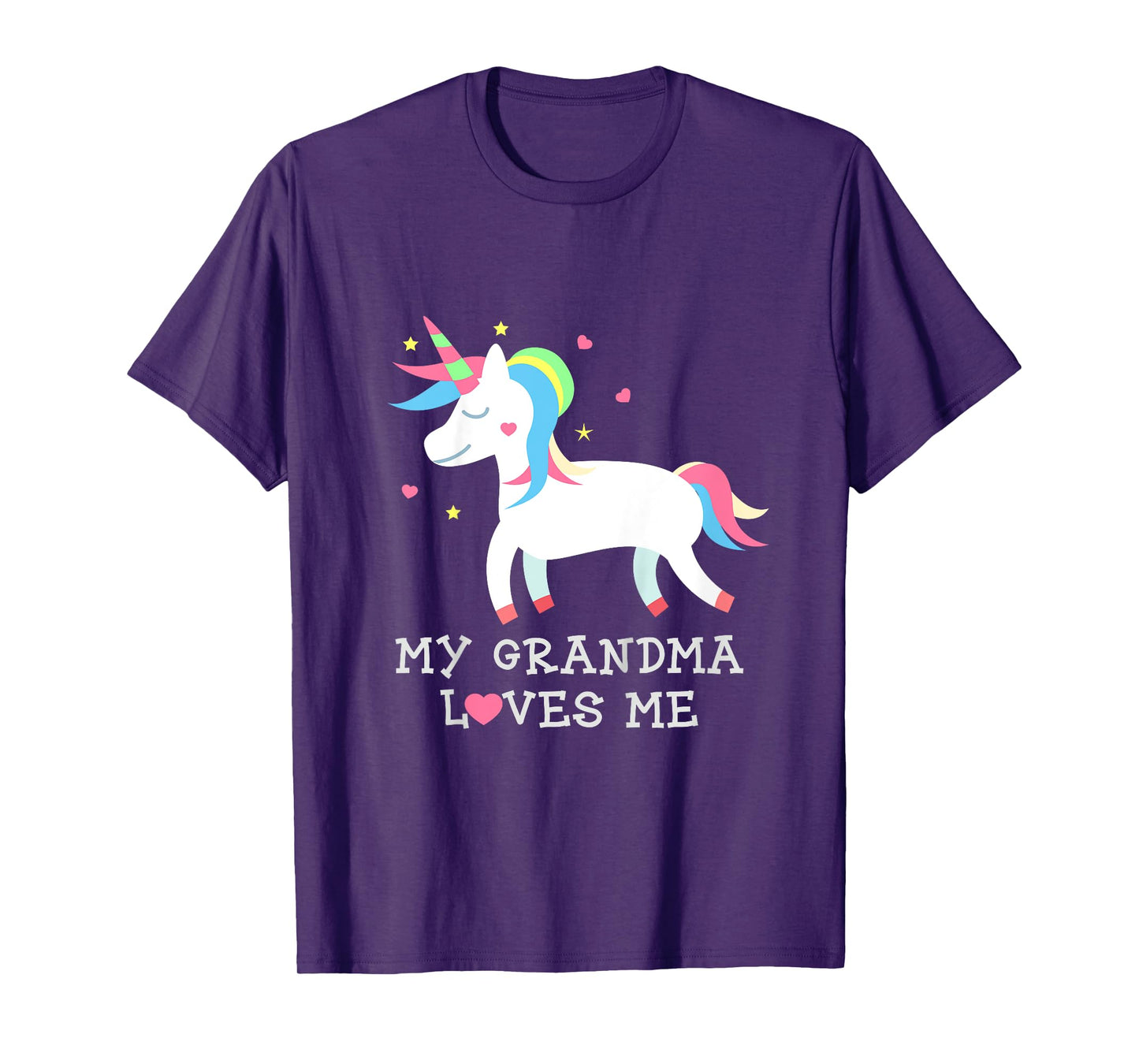 My Grandma Loves Me Cute Girl Unicorn Granddaughter Gift T-Shirt
