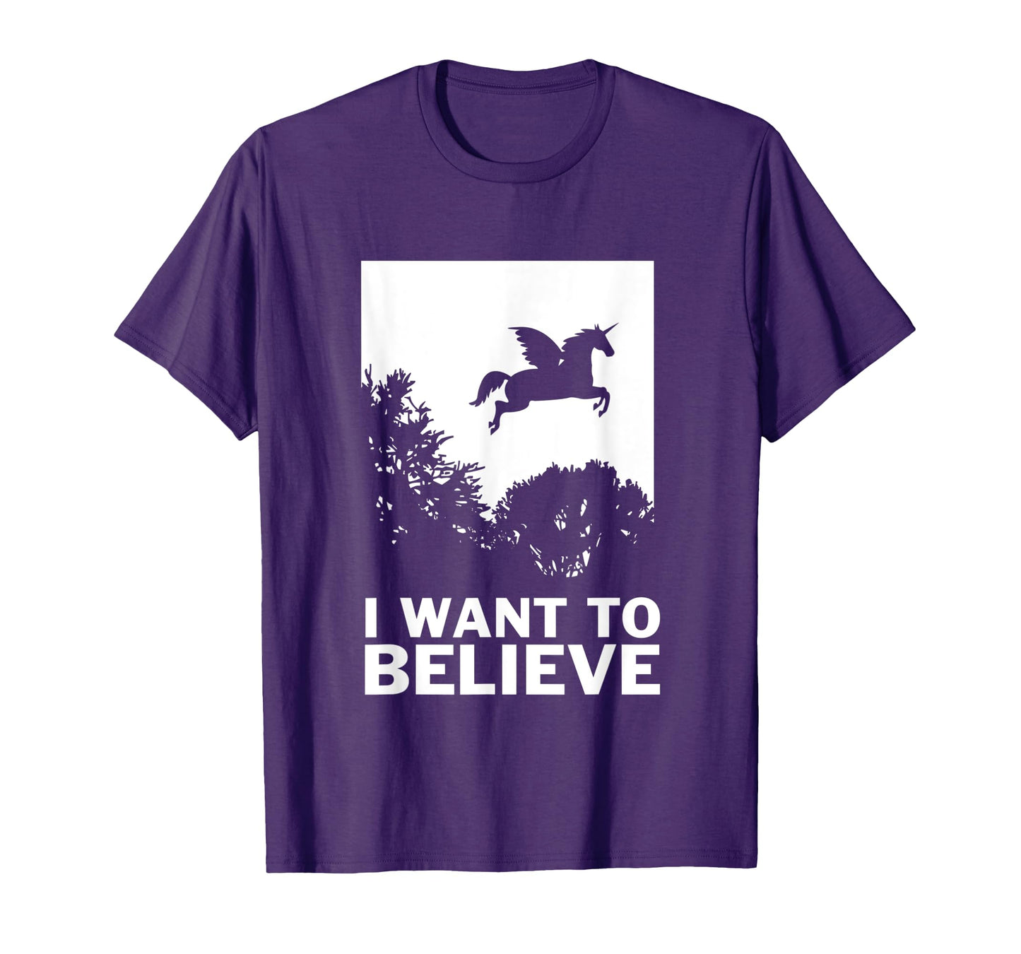 I Want To Believe Unicorns - UFO Conspiracy Flying T-Shirt