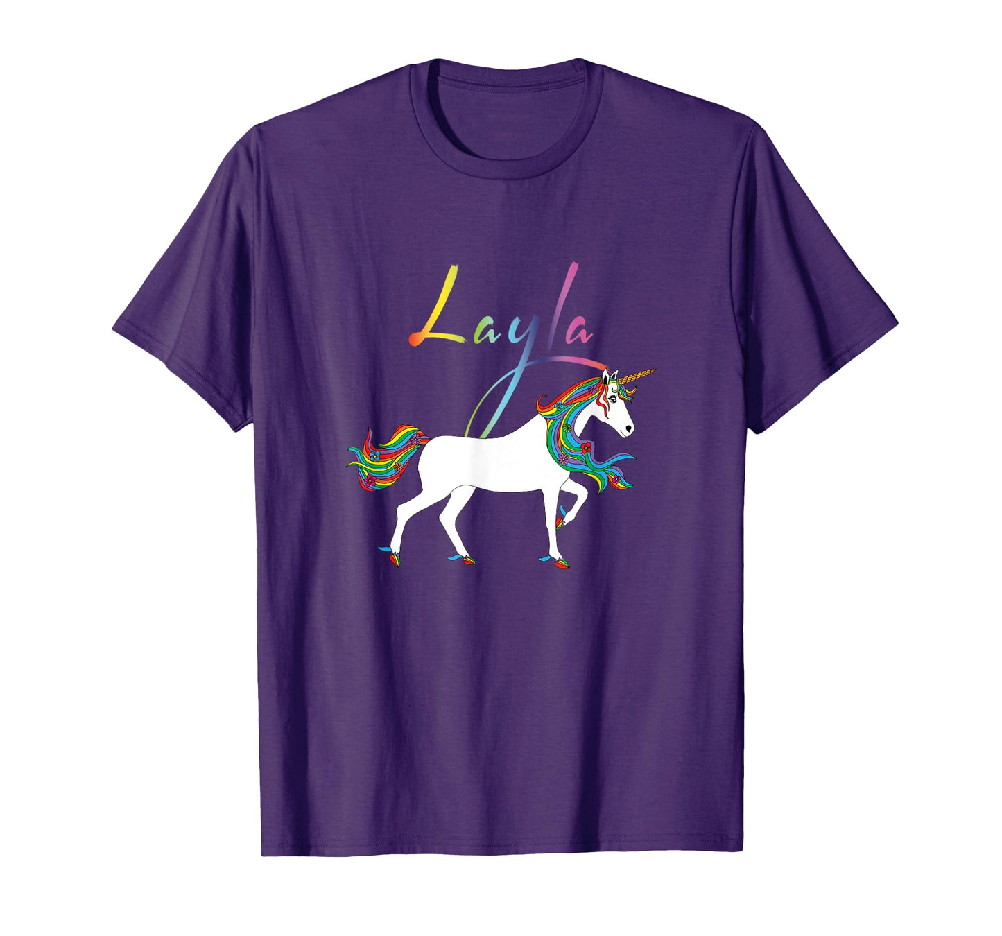 Layla Personalized First Name Unicorn T-Shirt