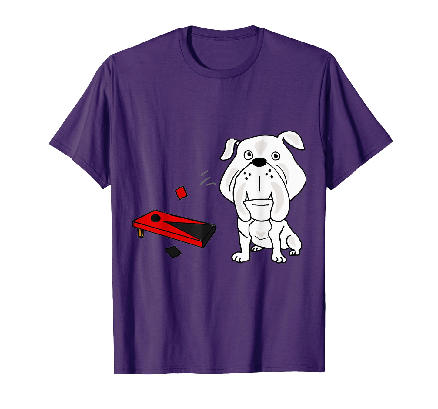 Smileteeshob Funny Bulldog Playing Cornhole Toss Tailgating T-Shirt