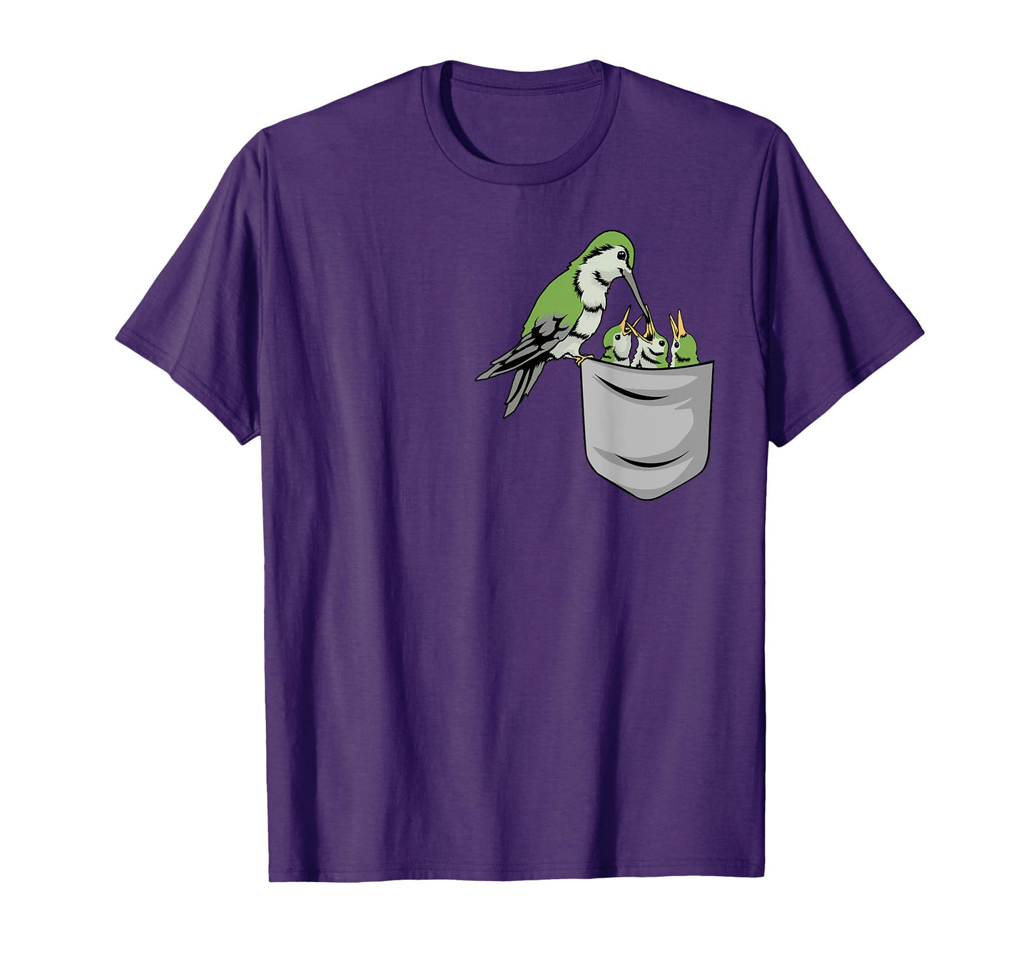 Hummingbird Tshirt Pocket Bird Shirt Bird Swing Feeding Birb T-Shirt