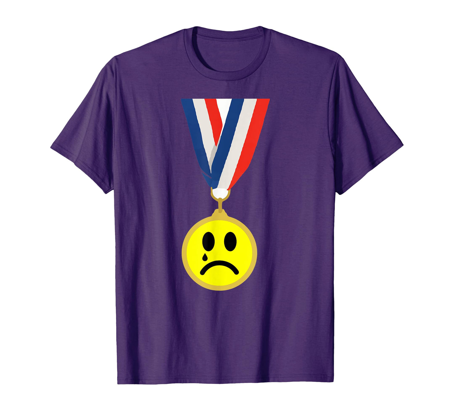 Crying Sad Face Medal Last Place Loser Trophy T-Shirt