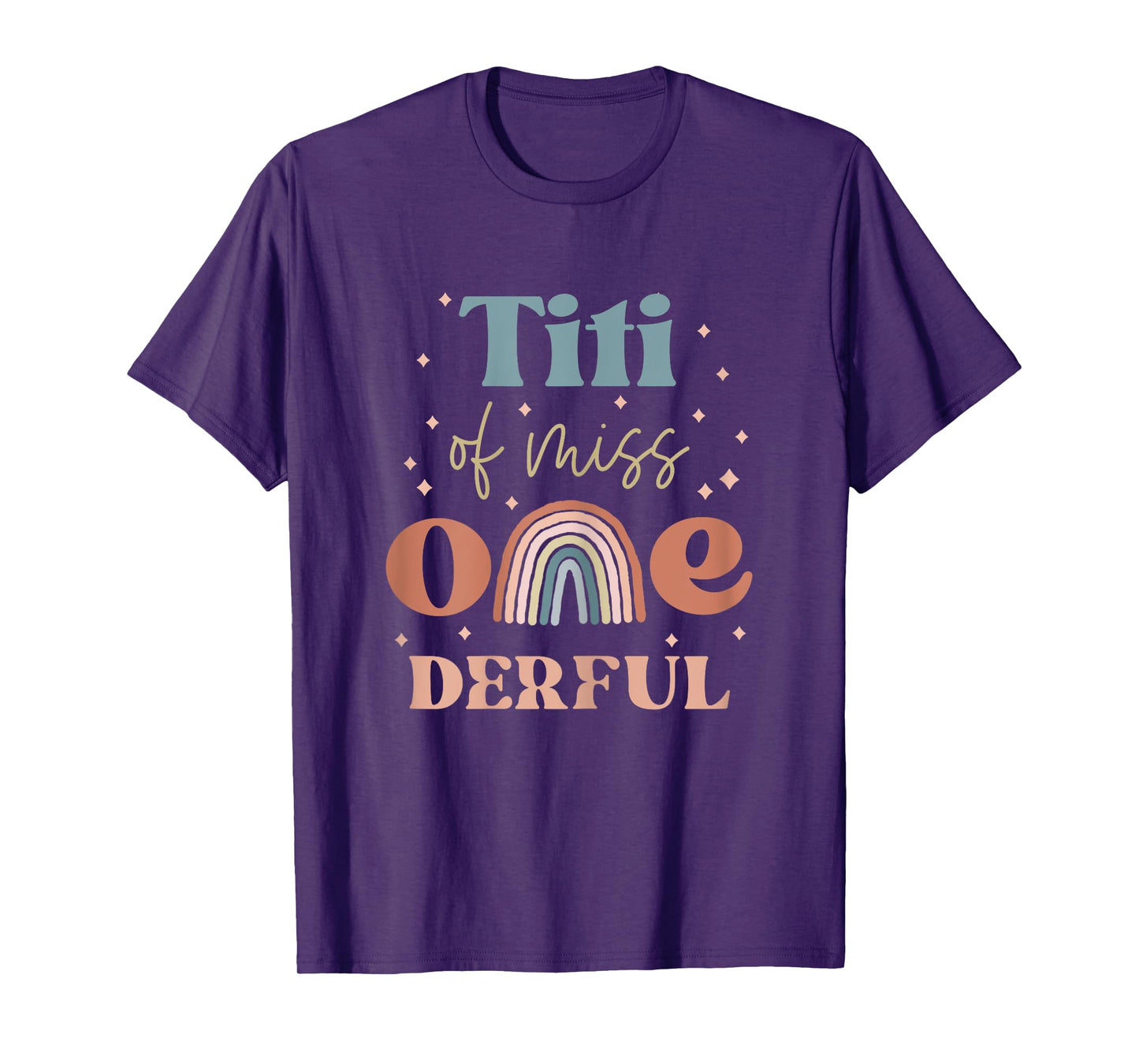 Titi of Miss Onederful Boho Rainbow Niece First Birthday T-Shirt