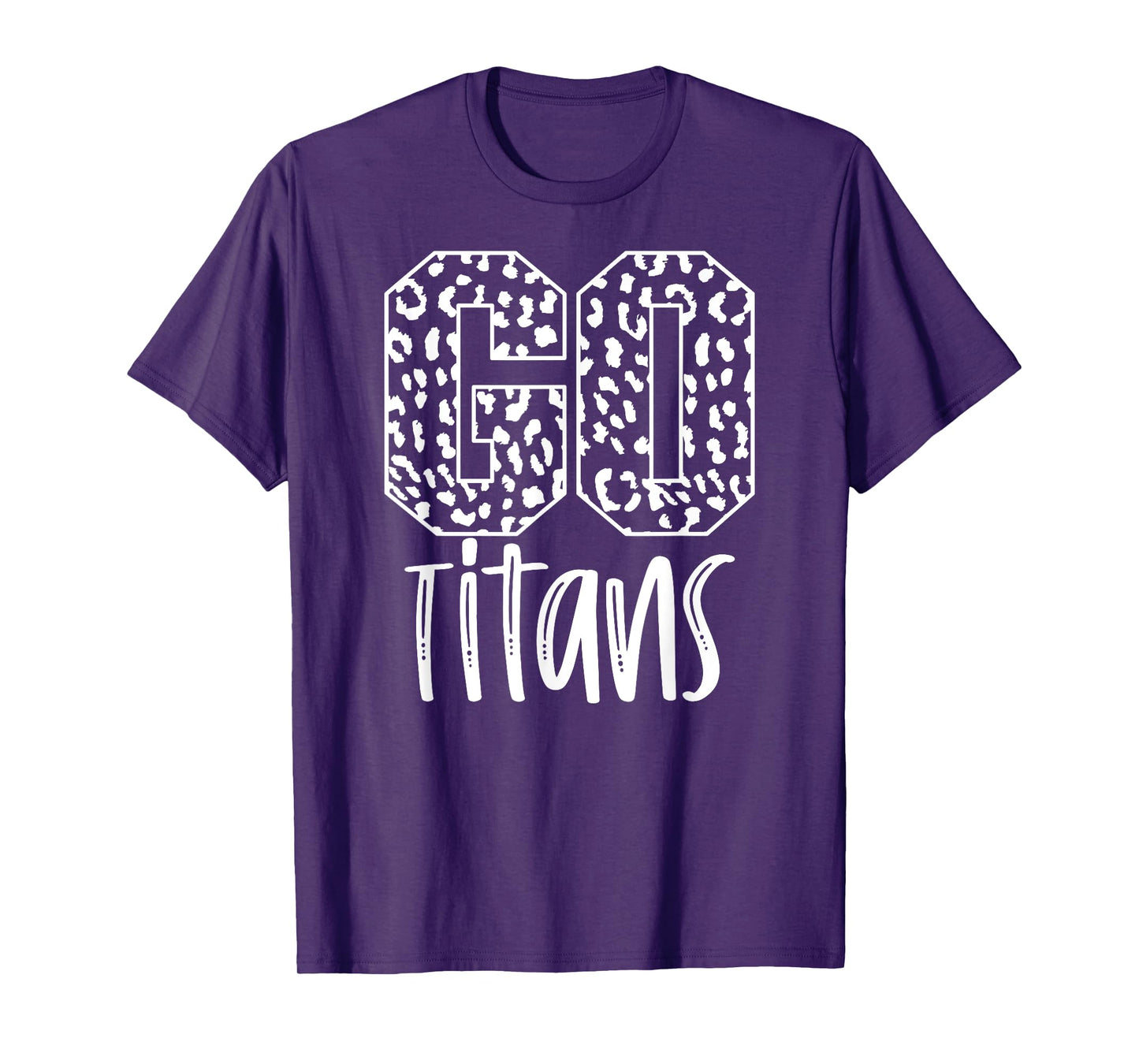 Titans Team Mascot School Spirit Game Night Leopard Print T-Shirt