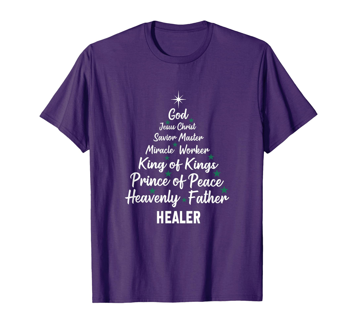 Christmas Tree Bible Names of Jesus Christian Christmas T-Shirt