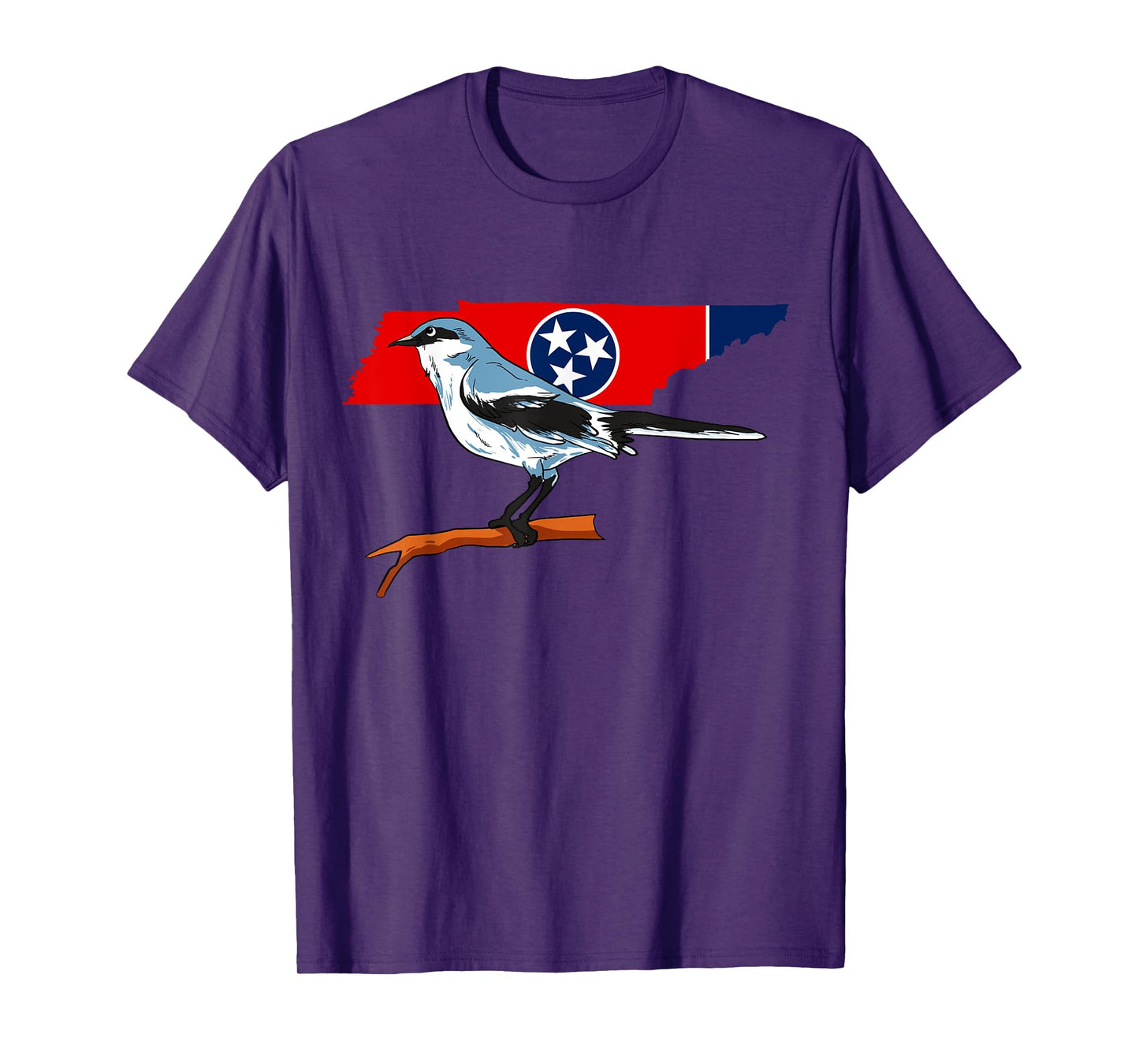 Tennessee Flag With Mockingbird US State Bird T-Shirt