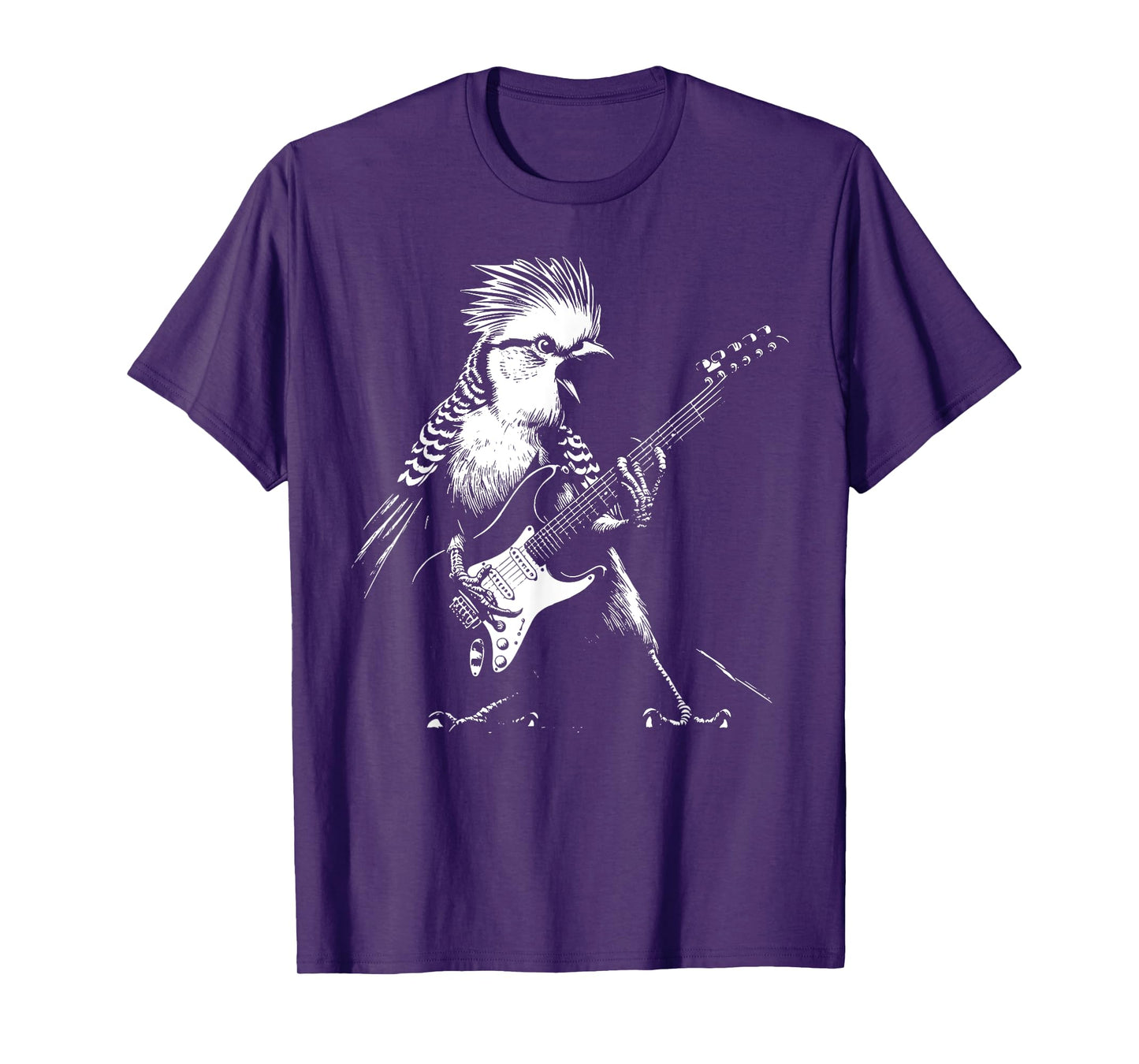 Bird Playing Bass Guitar Shirt for Men Animal Playing Guitar T-Shirt