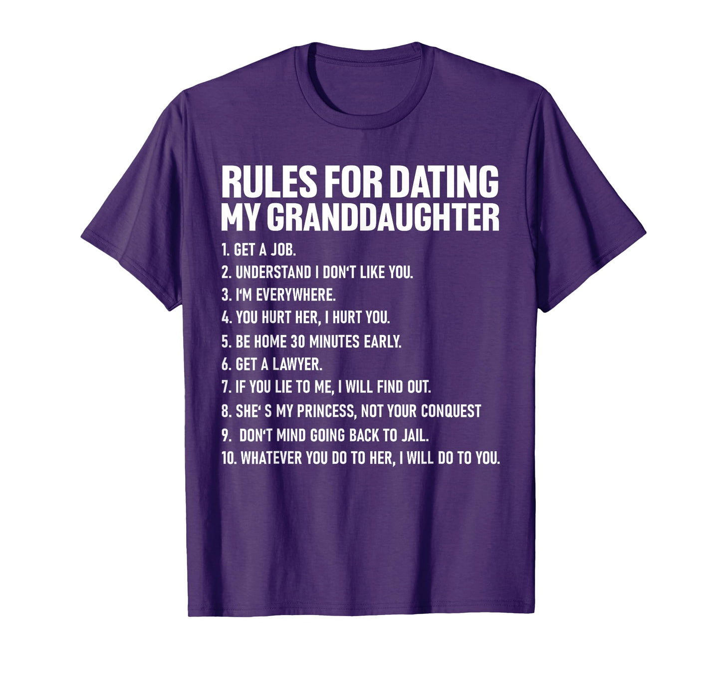 Rules For Dating My Granddaughter Funny Daughter Fathers Day T-Shirt