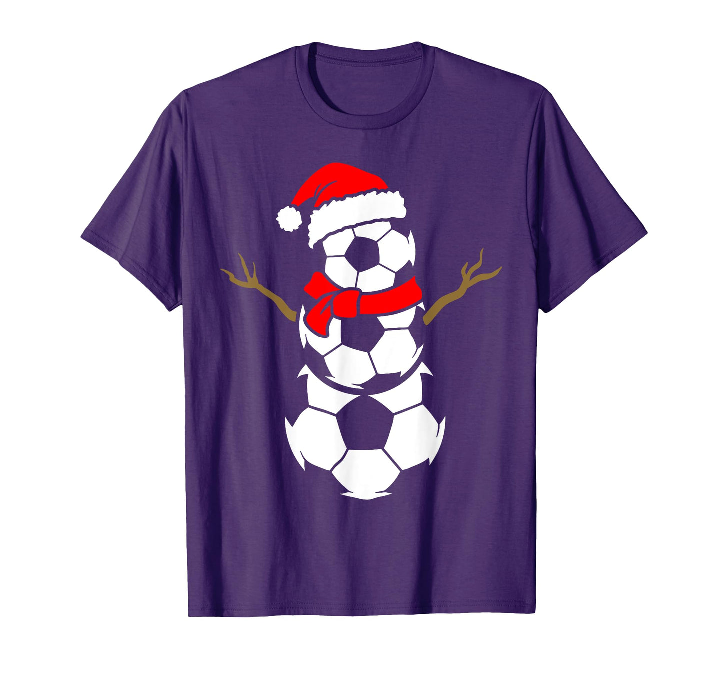 Christmas Soccer Santa Claus Snowman Ball Player Pajama T-Shirt