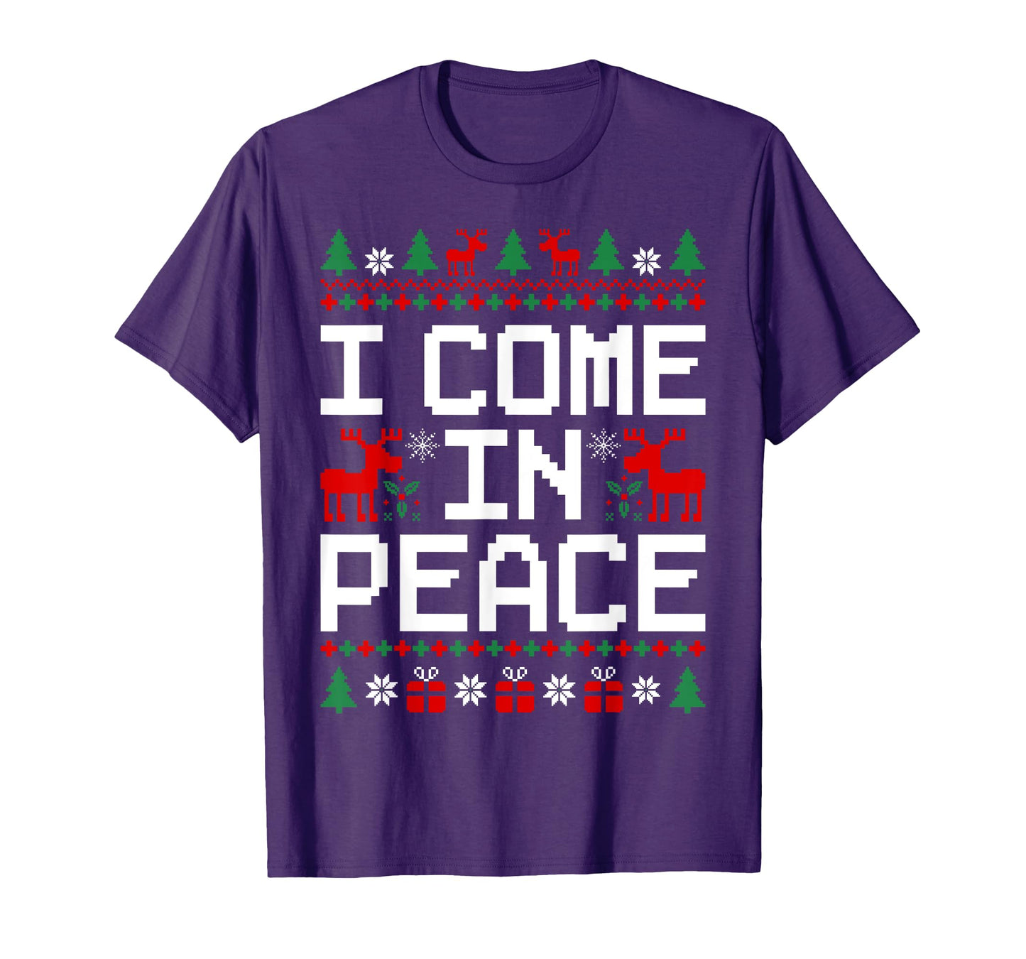 Couples Ugly Christmas Sweaters I'm Peace I Come In Peace T-Shirt