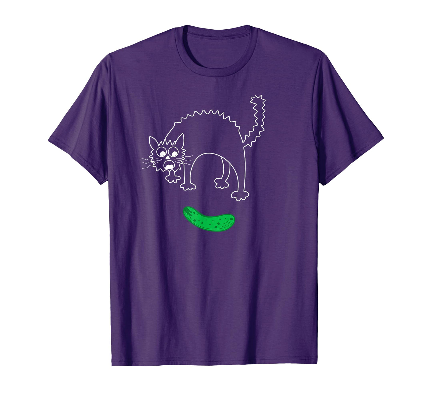 Freaked Out Cat Cucumber Scared Cat Pickle T-Shirt