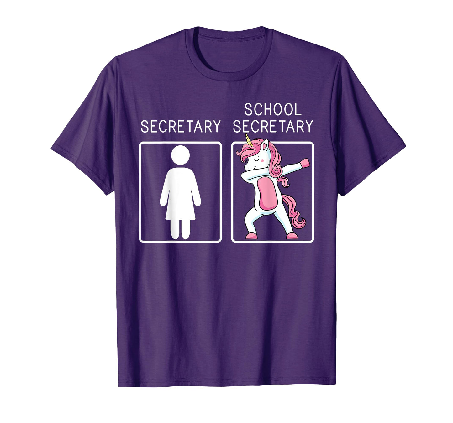 School Secretary Unicorn Dabbing Administrative Assistants T-Shirt