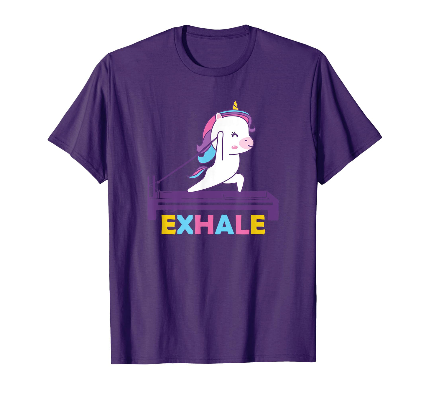Pilates Training Workout - Sport Club Exhale Unicorn T-Shirt
