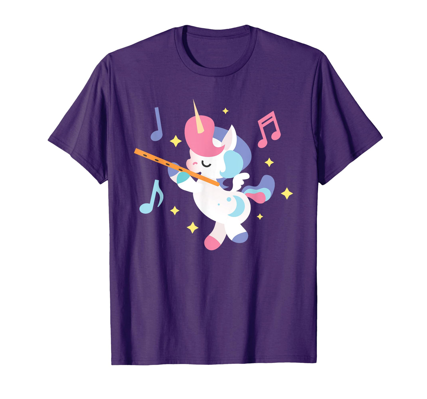 Flute Unicorn - Flute Player Flutist Marching Band Music T-Shirt