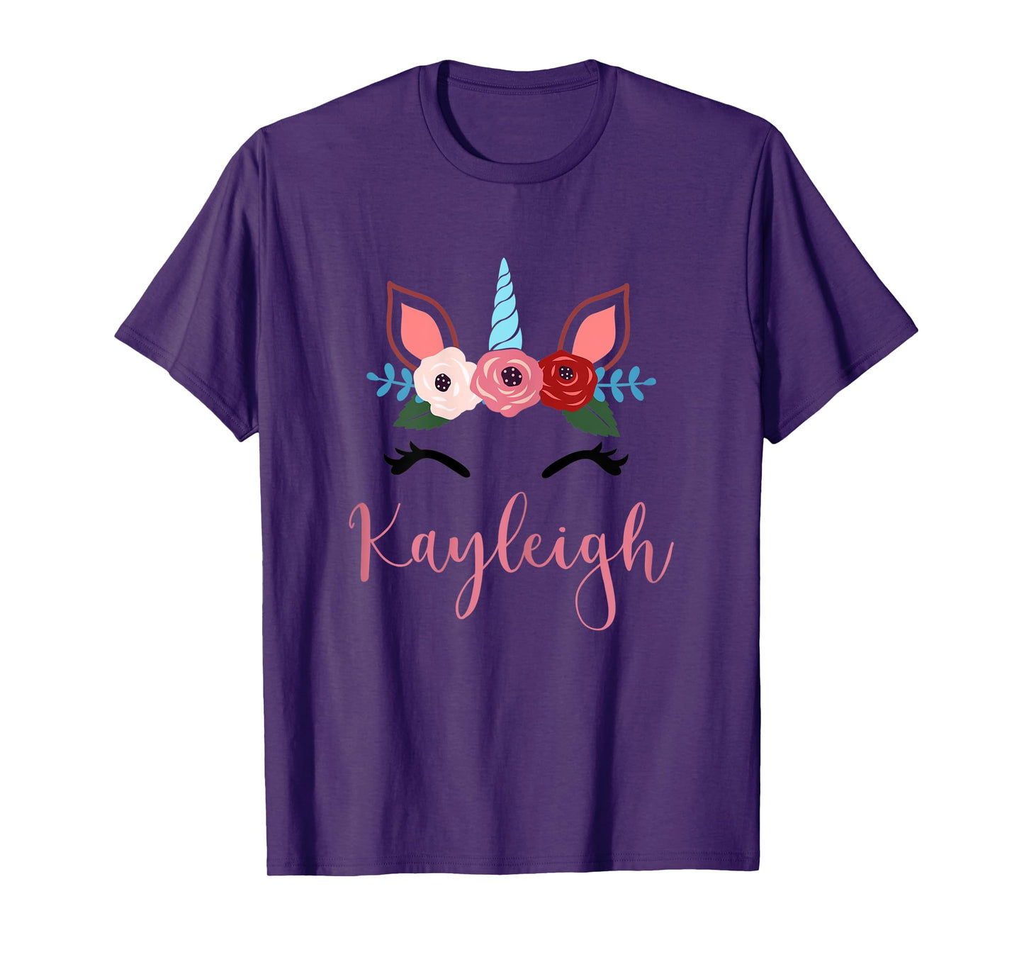 Cute Kayleigh Magical Floral Unicorn For Girls T-Shirt