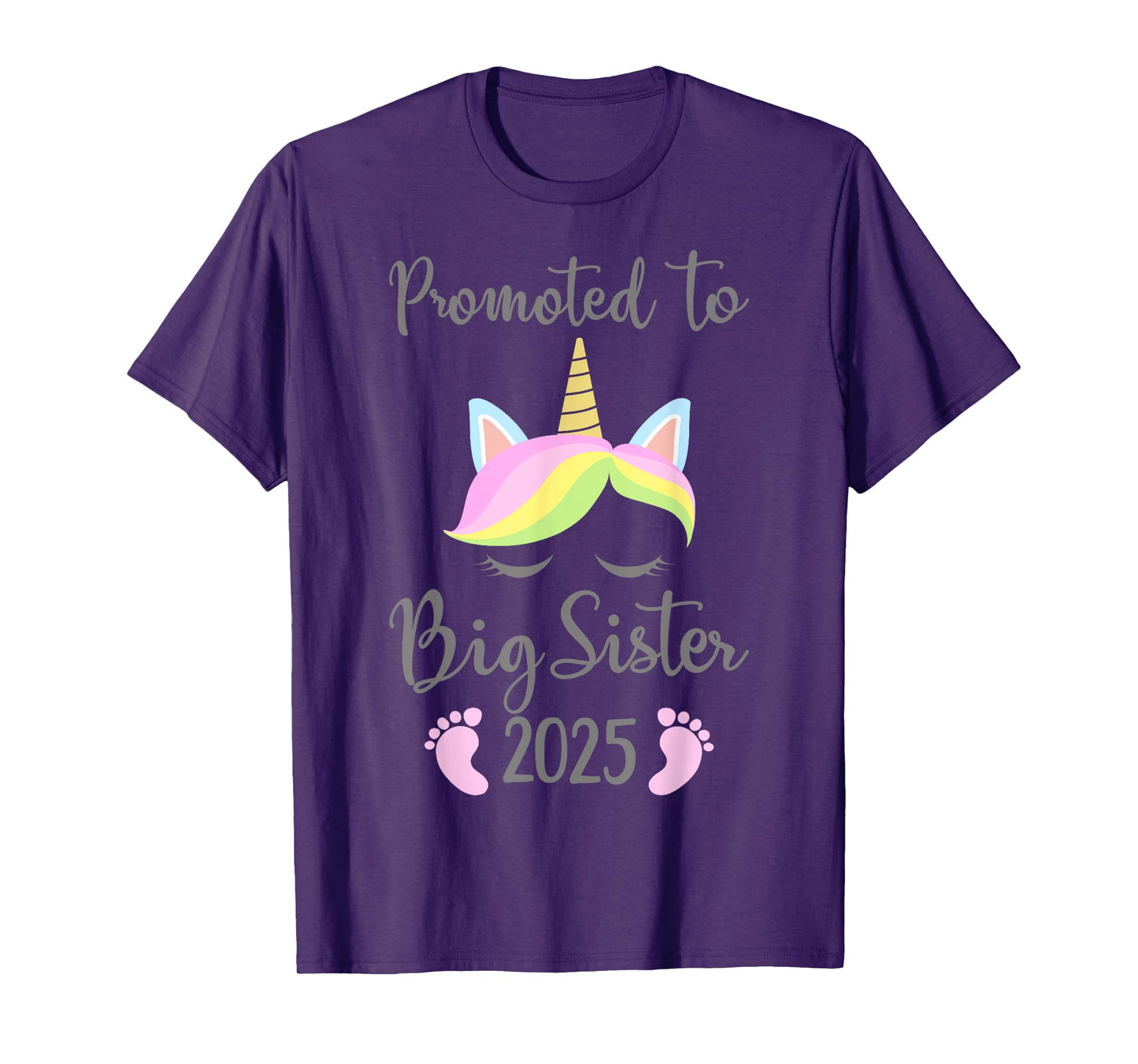 Promoted to big sister 2025 with unicorn for new baby shower T-Shirt