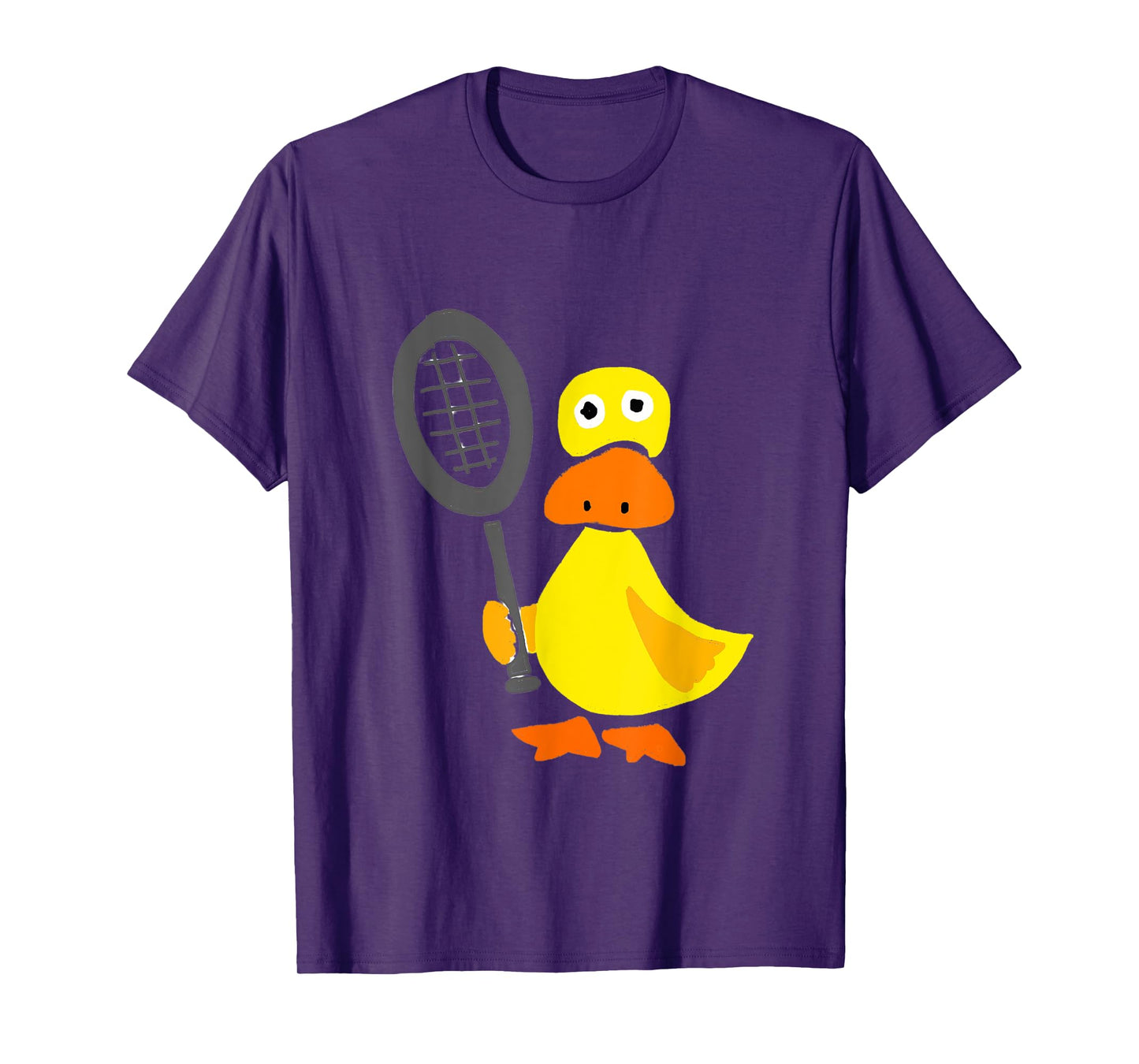 Smileteessportsa Funny Duck Playing Tennis Cartoon T-Shirt