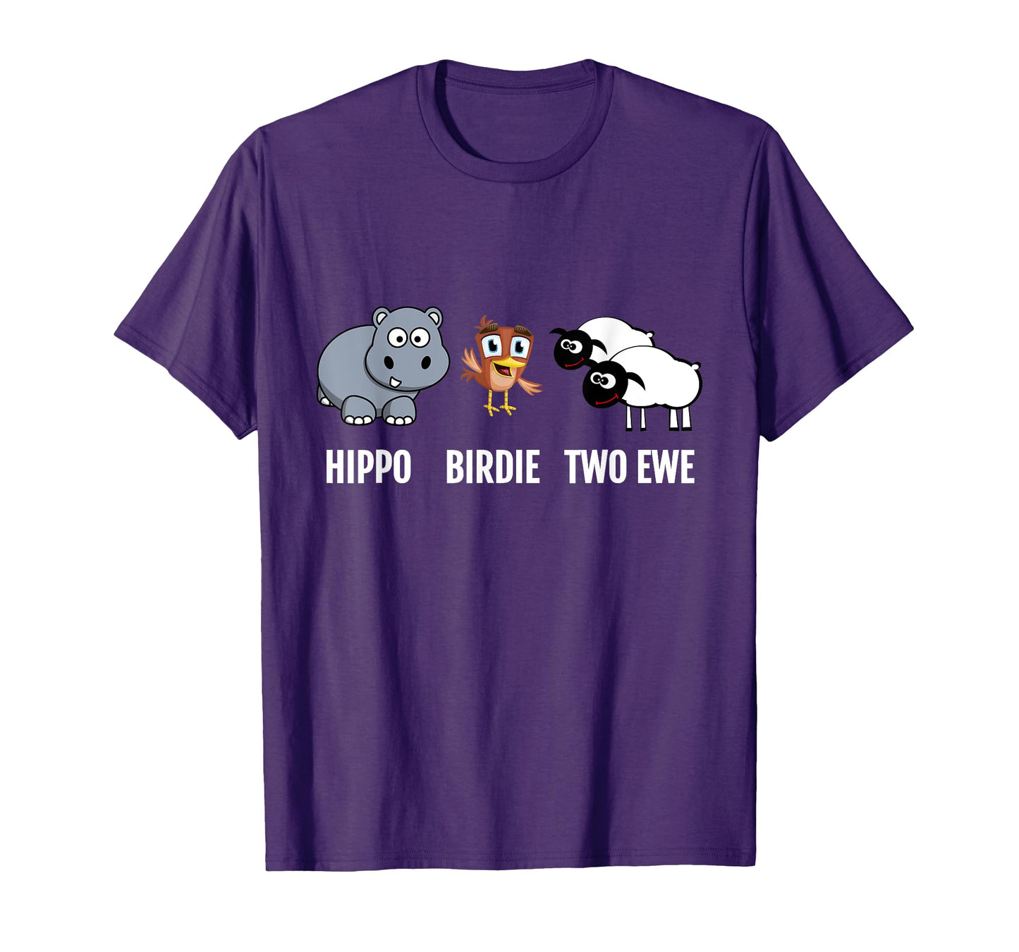 Funny Birthday Shirt Hippo Birdie Two Ewe pun T-shirt T-Shirt