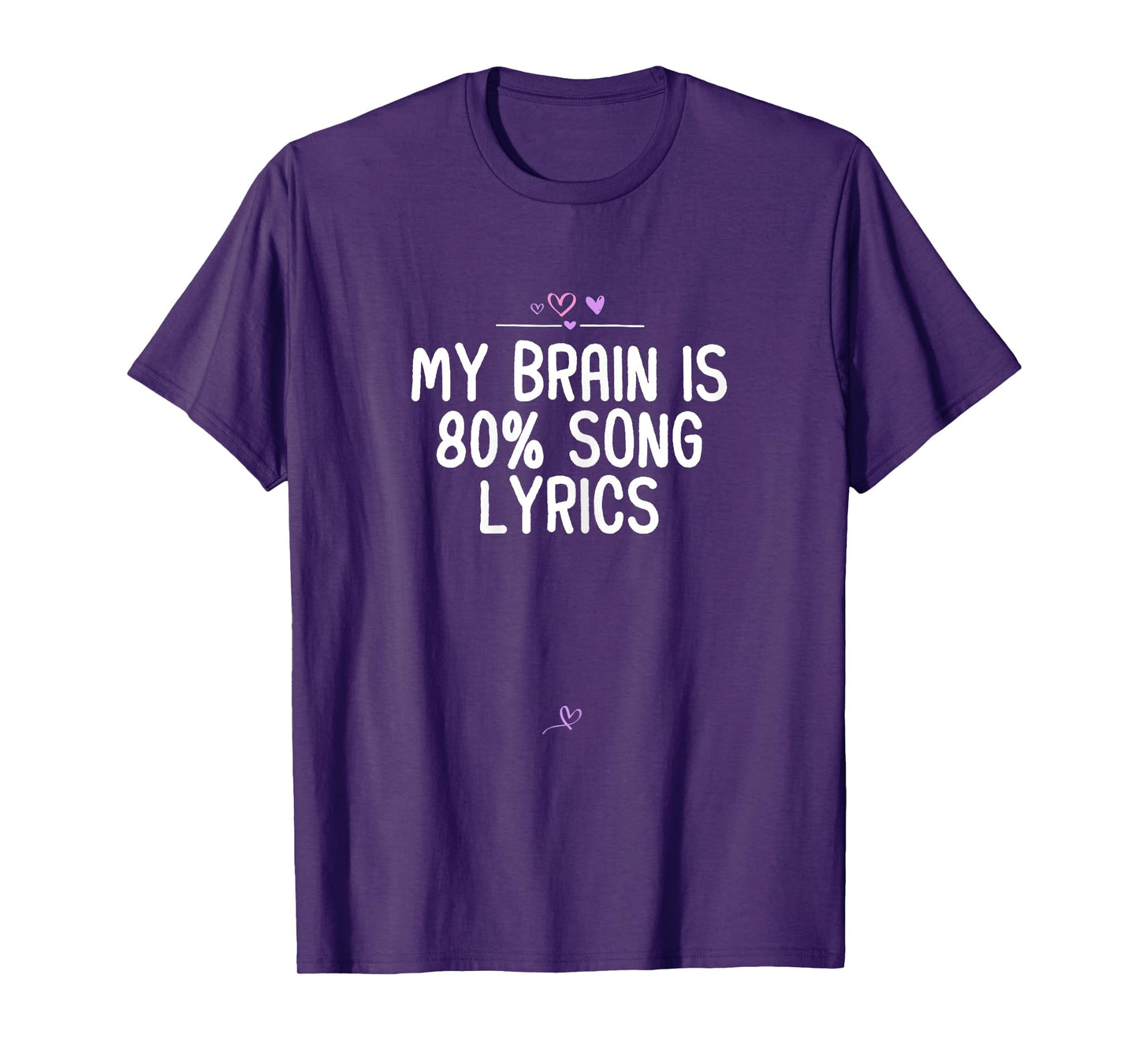 My brain is 80% song lyrics, Music Saying Holiday Party Teen T-Shirt