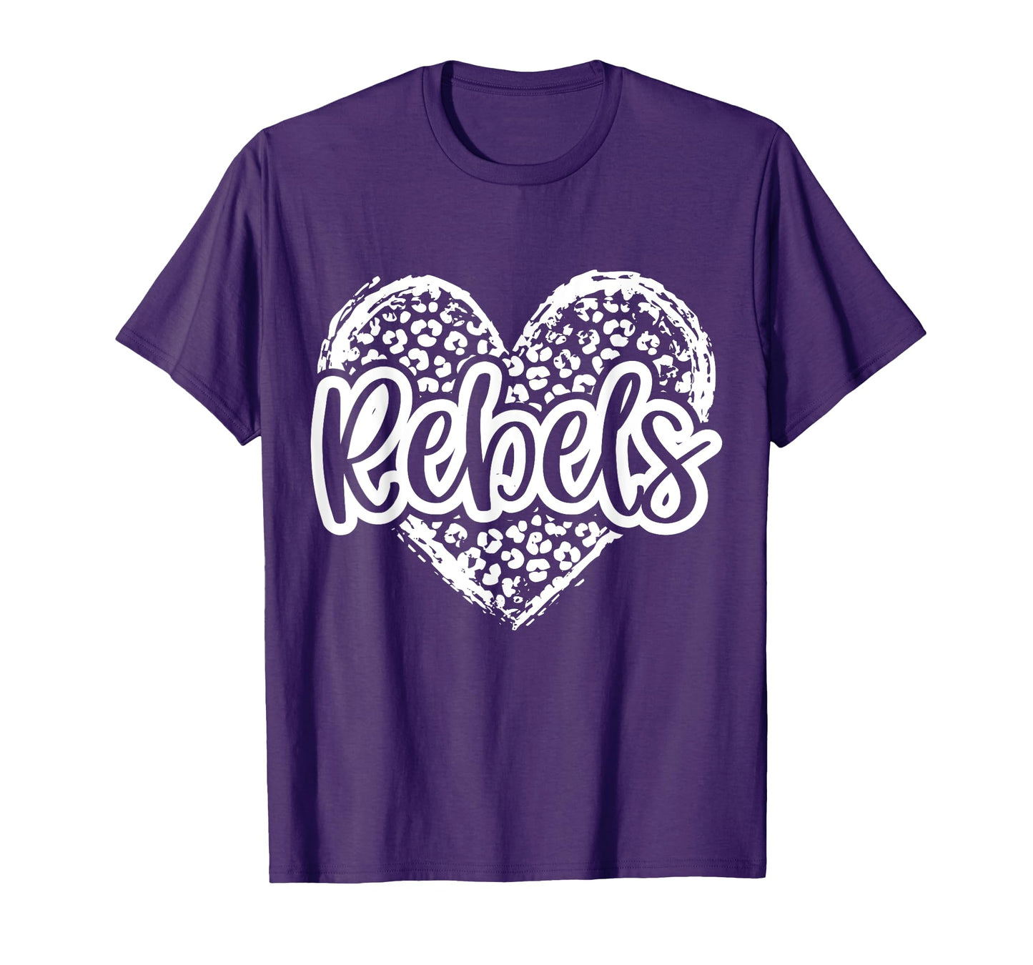 Leopard Cheetah Heart REBELS School Spirit Top Distressed T-Shirt